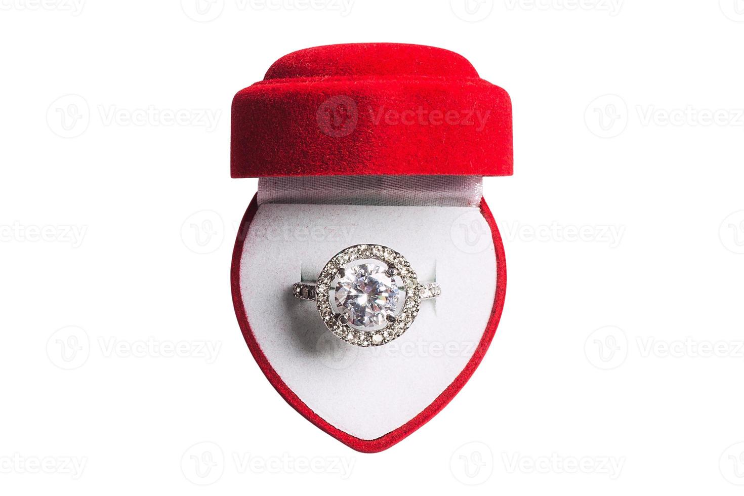 1544 Red box with a ring isolated on a transparent background photo