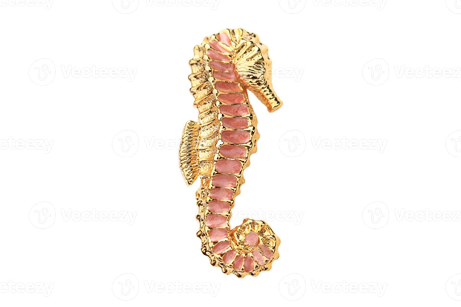 4926 Golden sea horse decoration isolated on a transparent background photo
