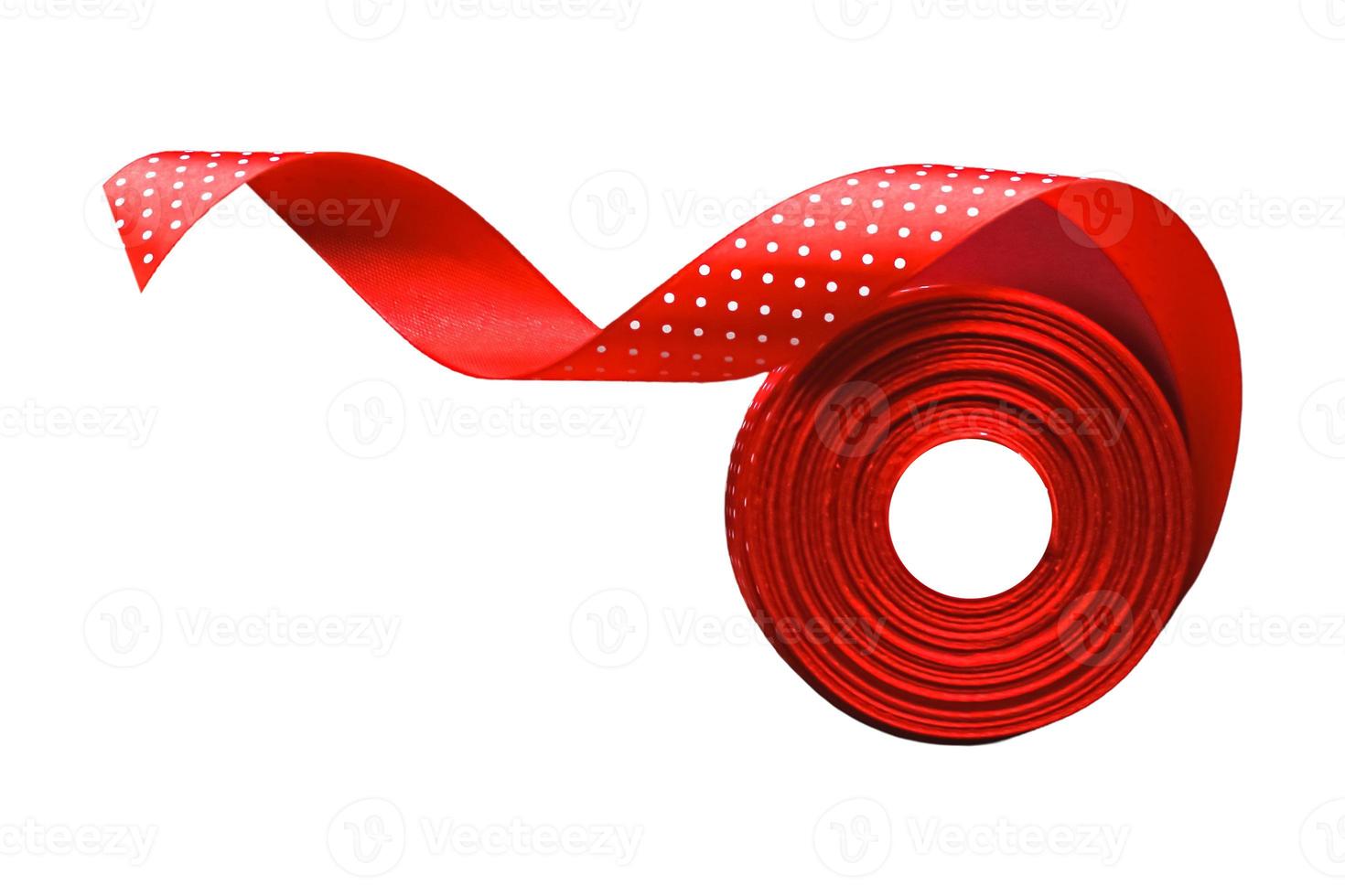 5230 Red christmas ribbon decor isolated on a transparent background photo