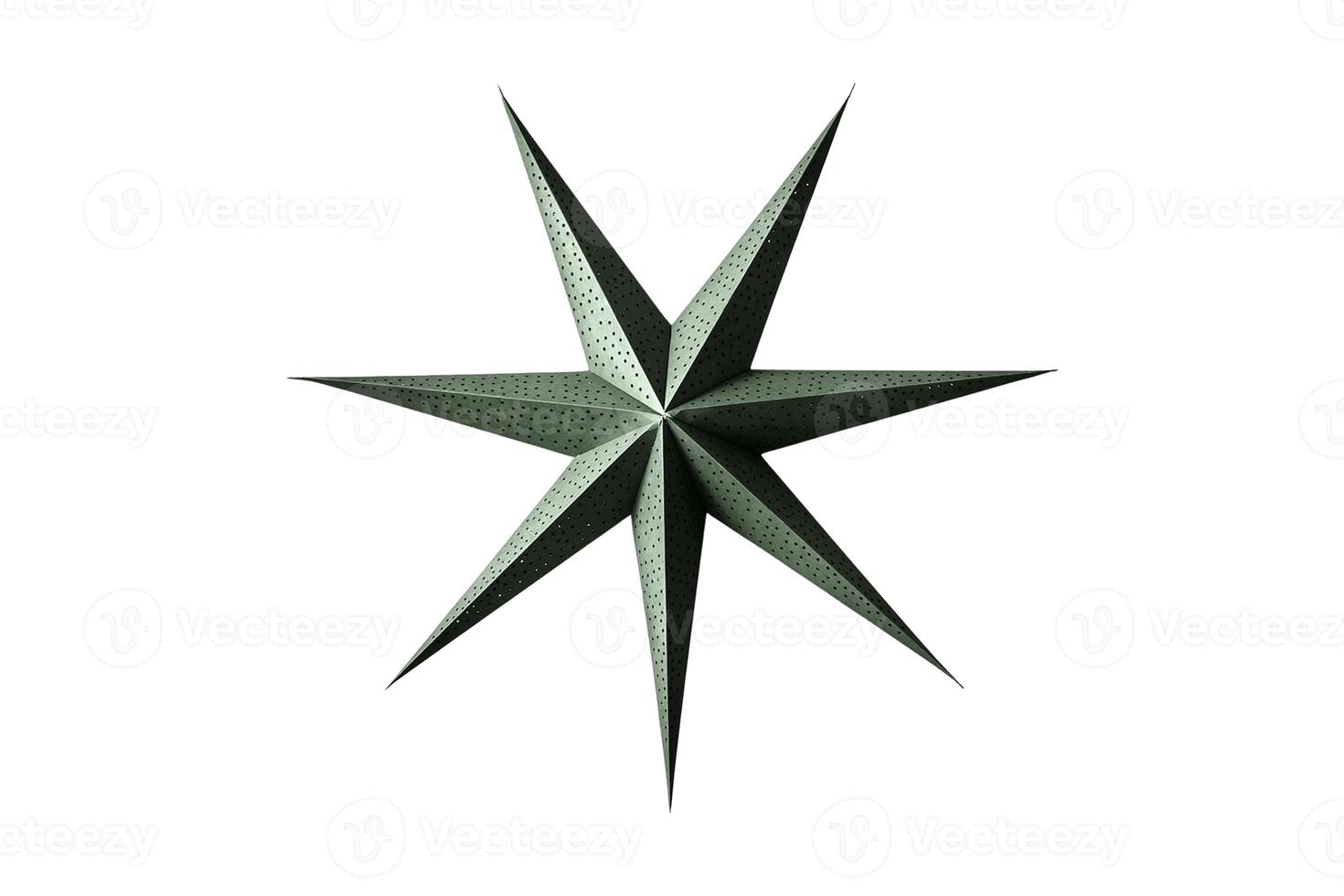 552 Green christmas star isolated on a transparent background photo