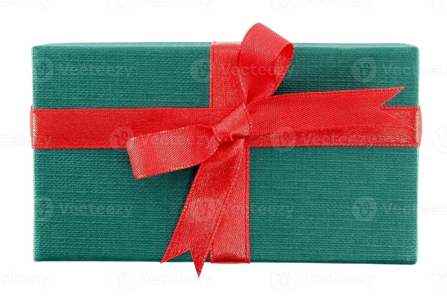 6720 Green christmas gift box isolated on a transparent background photo