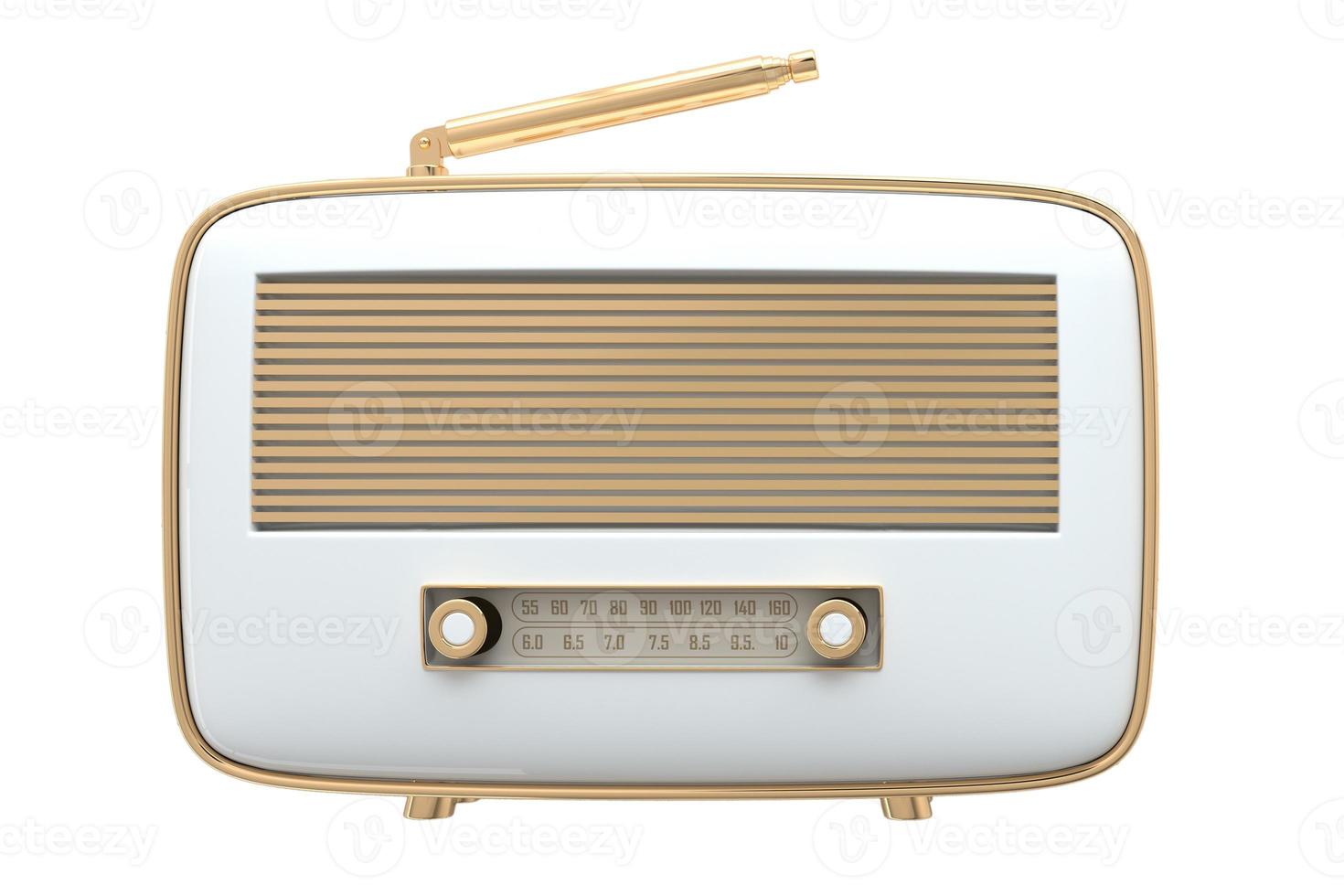 1587 White classic radio isolated on a transparent background photo