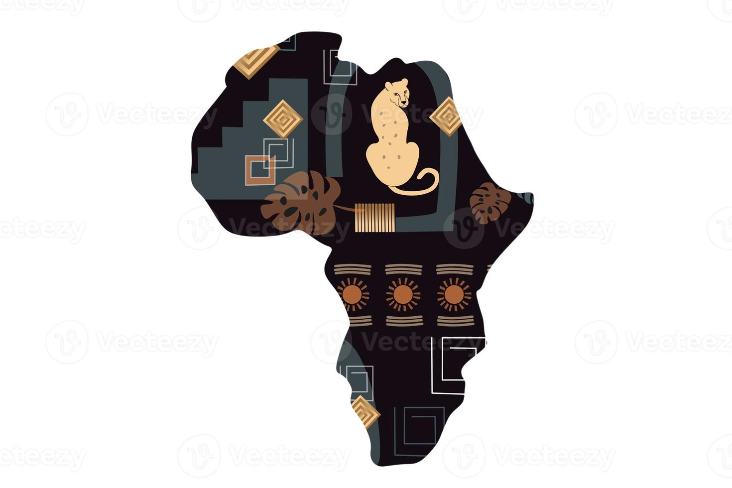 7518 Black African map isolated on a transparent background photo