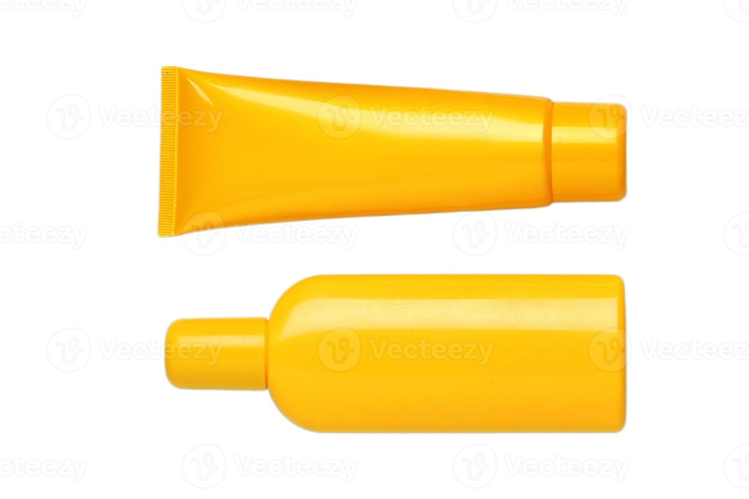 6278 Yellow bottles isolated on a transparent background photo