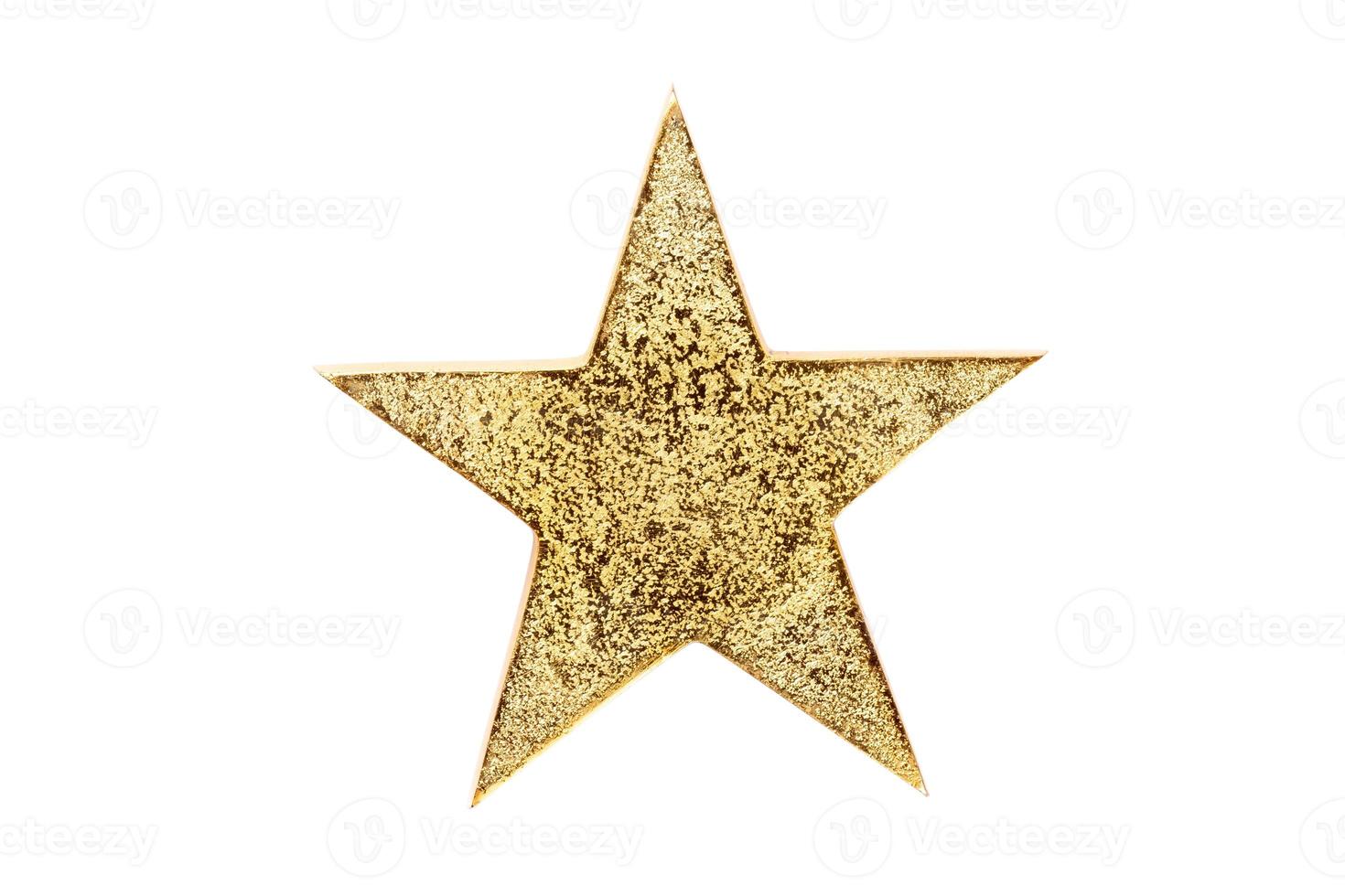 6751 Gold christmas star isolated on a transparent background photo