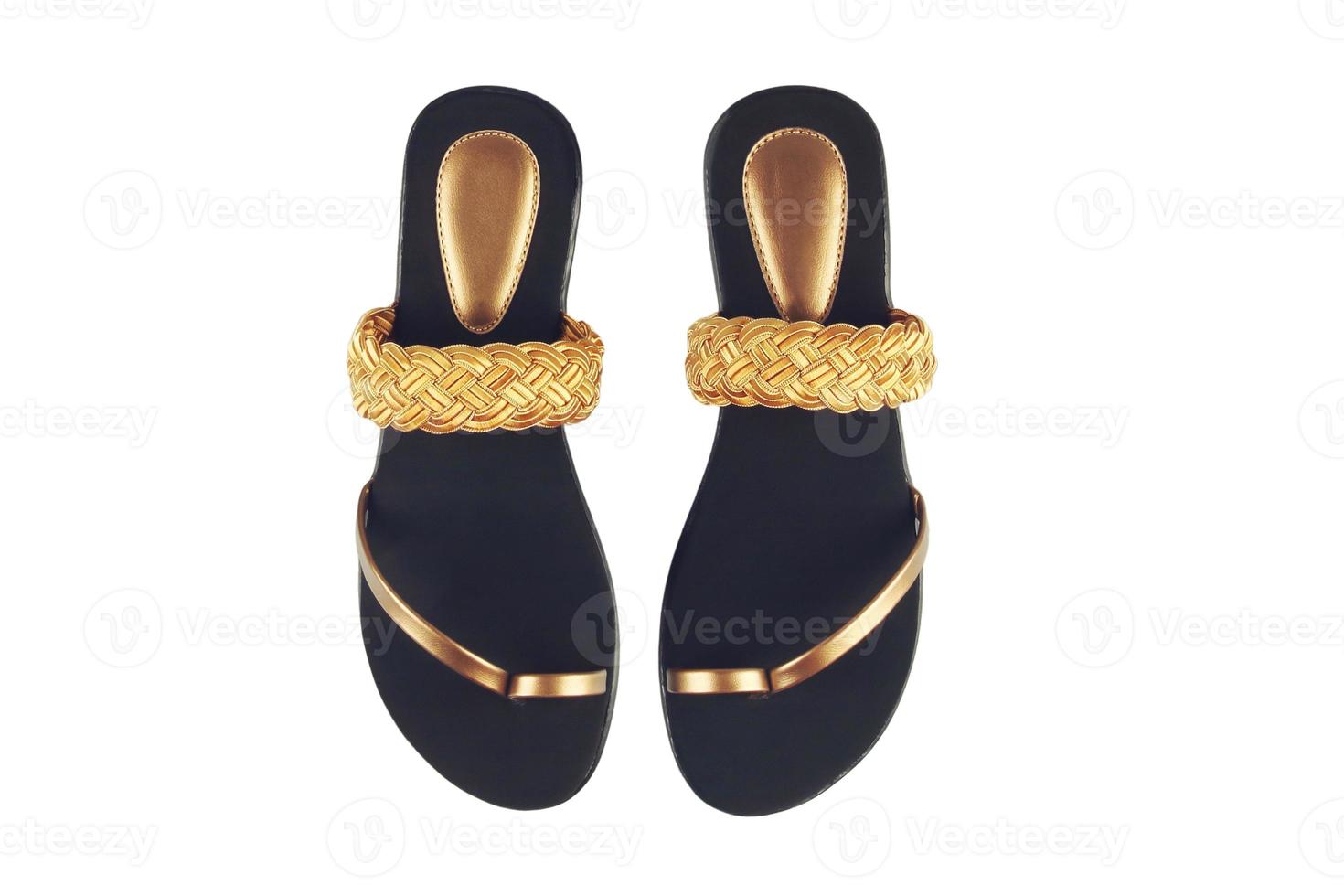 7507 Gold sandals isolated on a transparent background photo