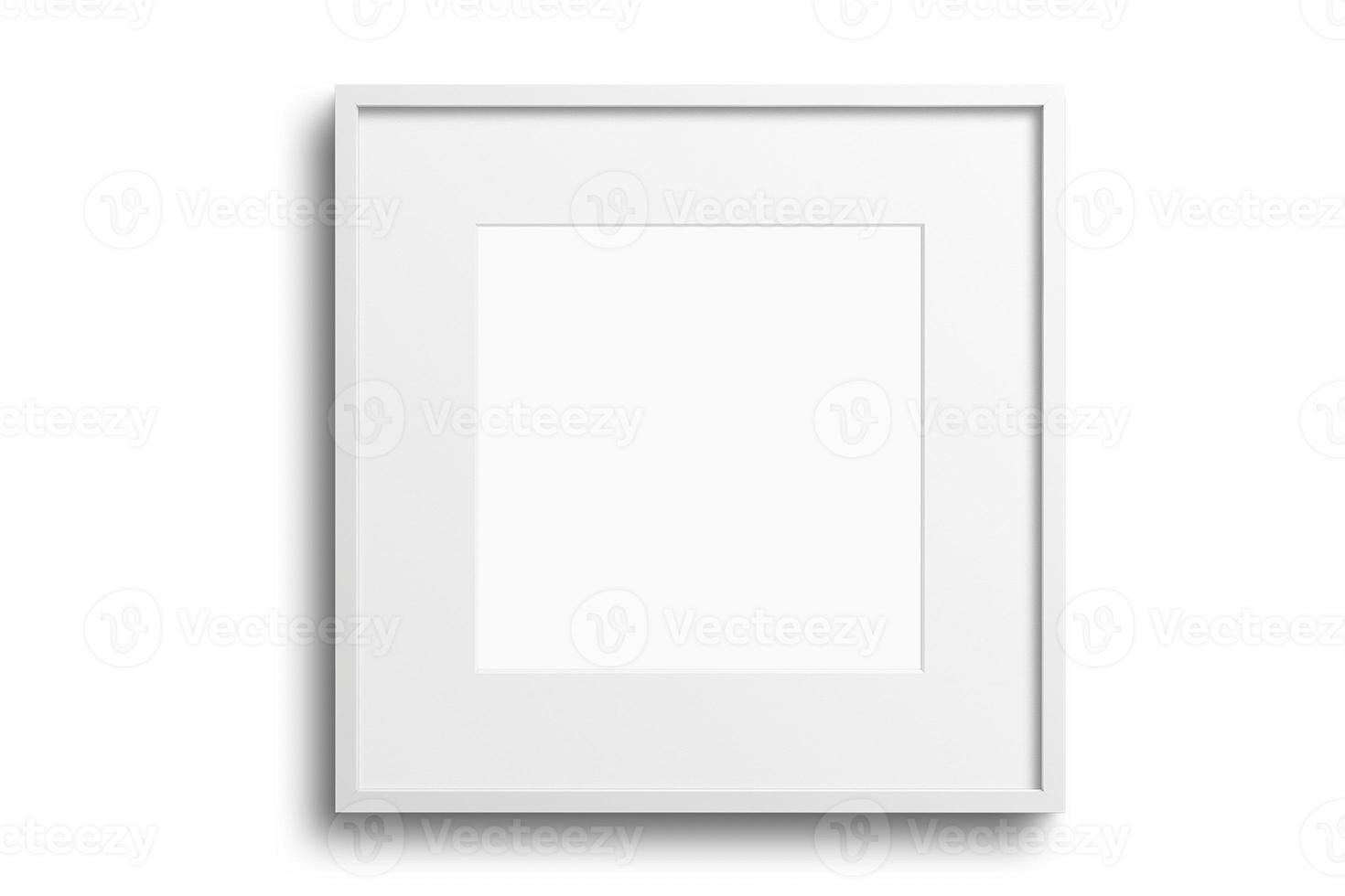 119 White square picture frame mockup isolated on a transparent background photo