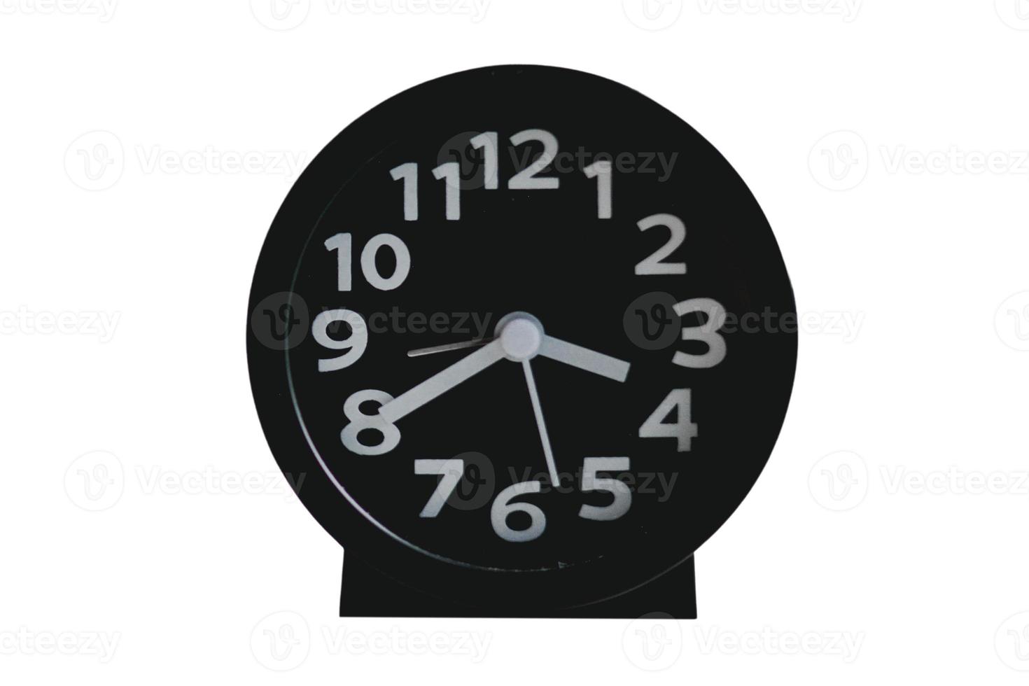 1255 Black clock isolated on a transparent background photo