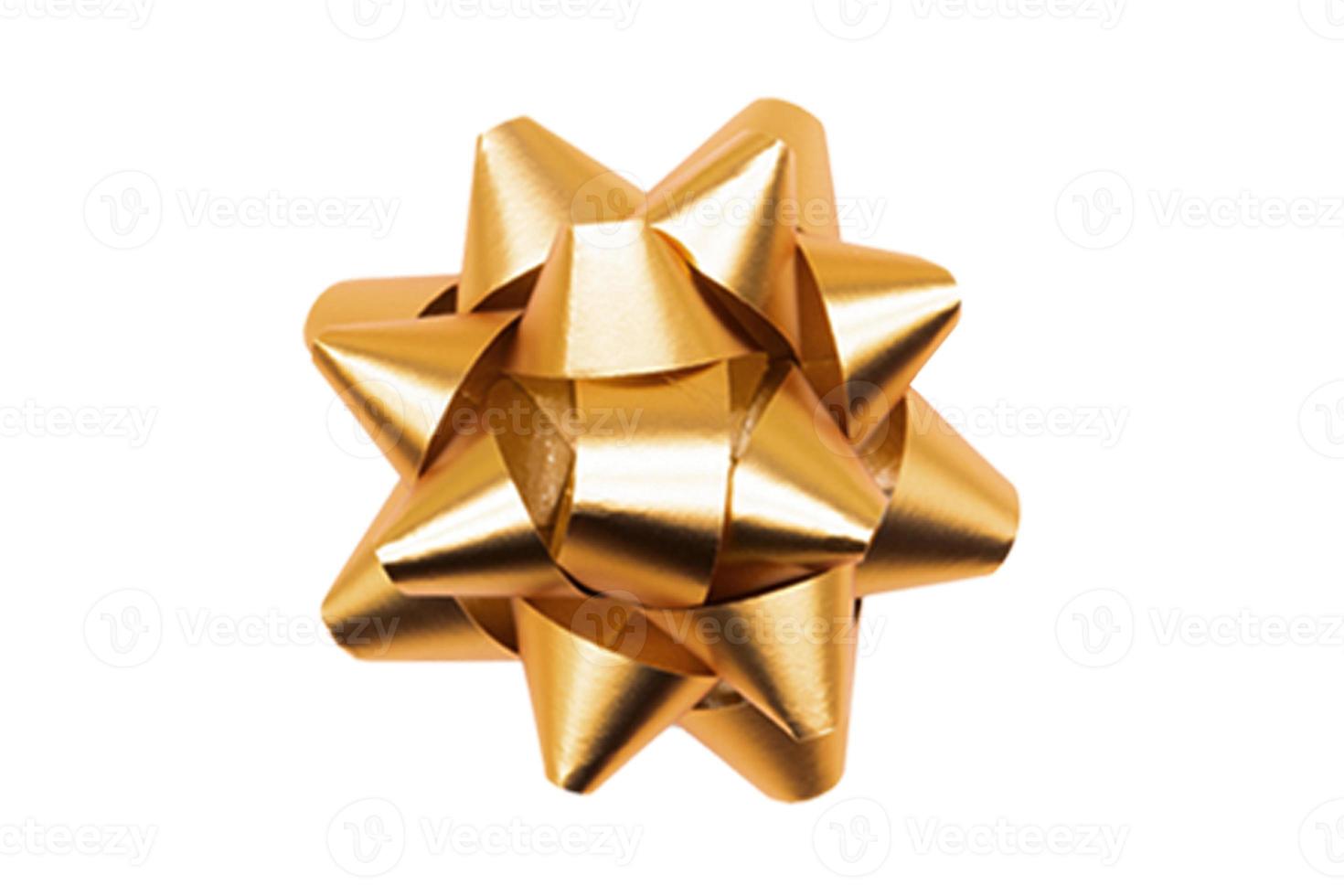 455 Gold bow decor isolated on a transparent background photo