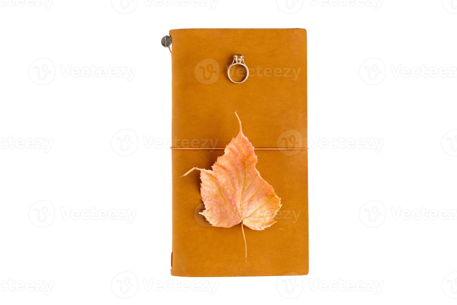 4003 Brown notebook and ring isolated on a transparent background photo