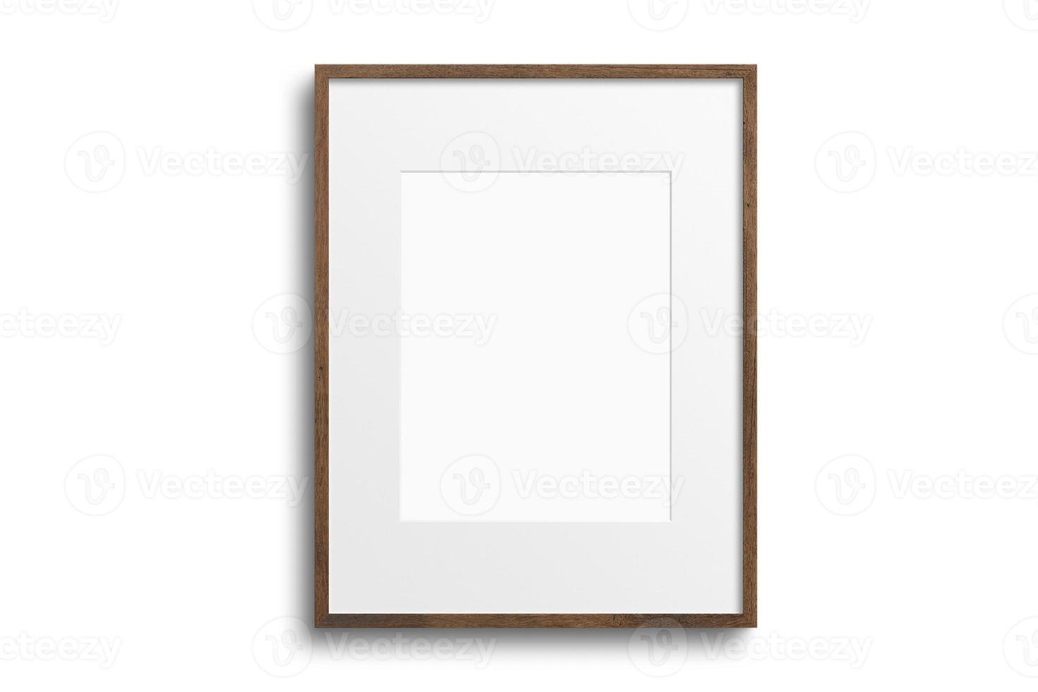 115 Brown portrait picture frame mockup isolated on a transparent background photo