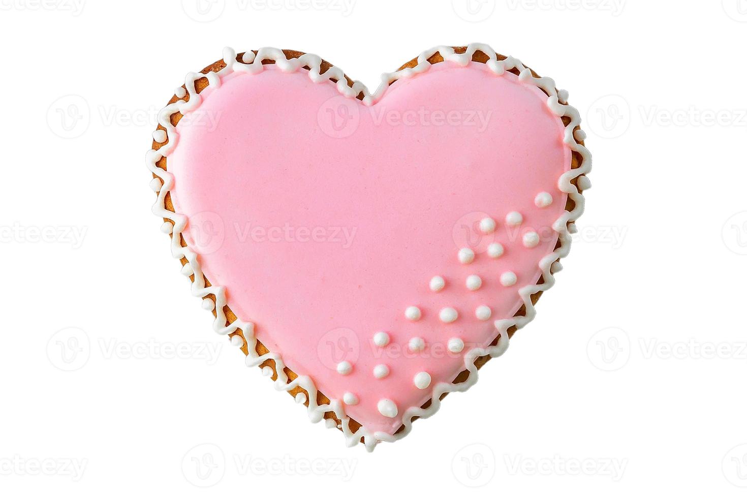 7564 Pink heart cake isolated on a transparent background photo