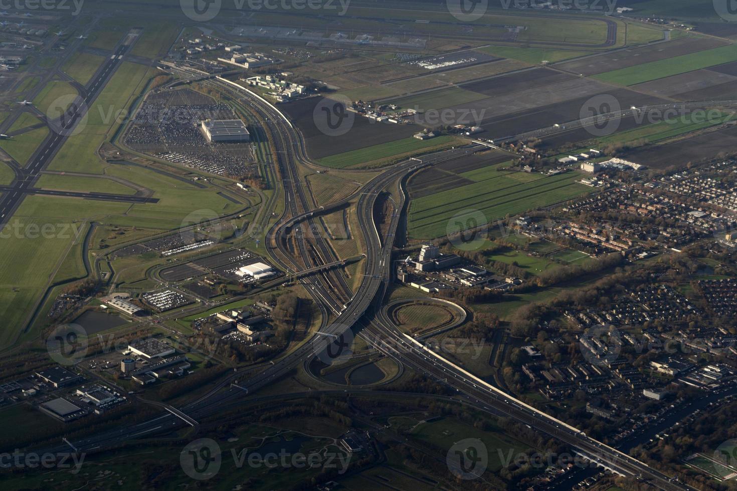 amsterdam puerto canales carreteras vista aérea panorama foto