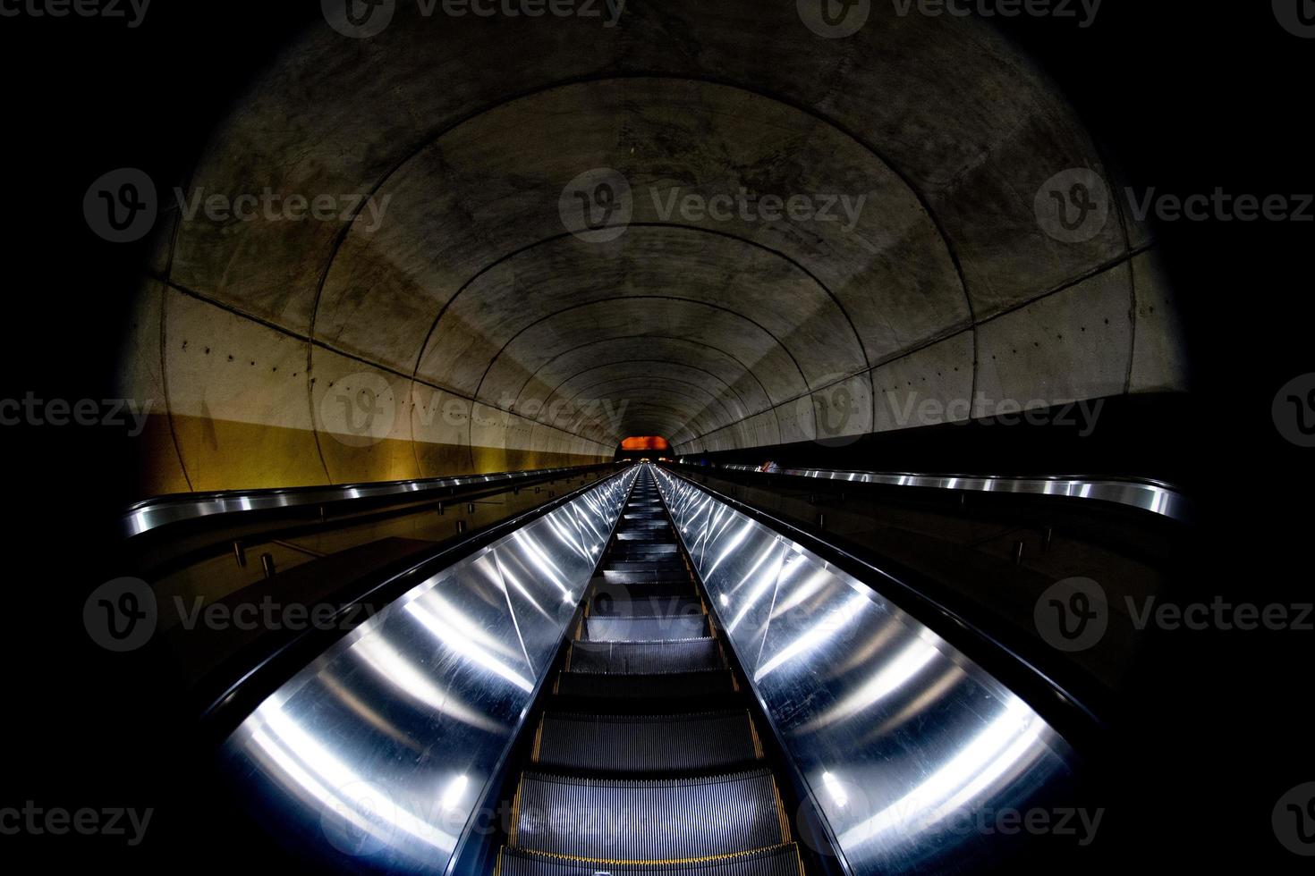 Underground Metro subway moving escalator in washington dc photo