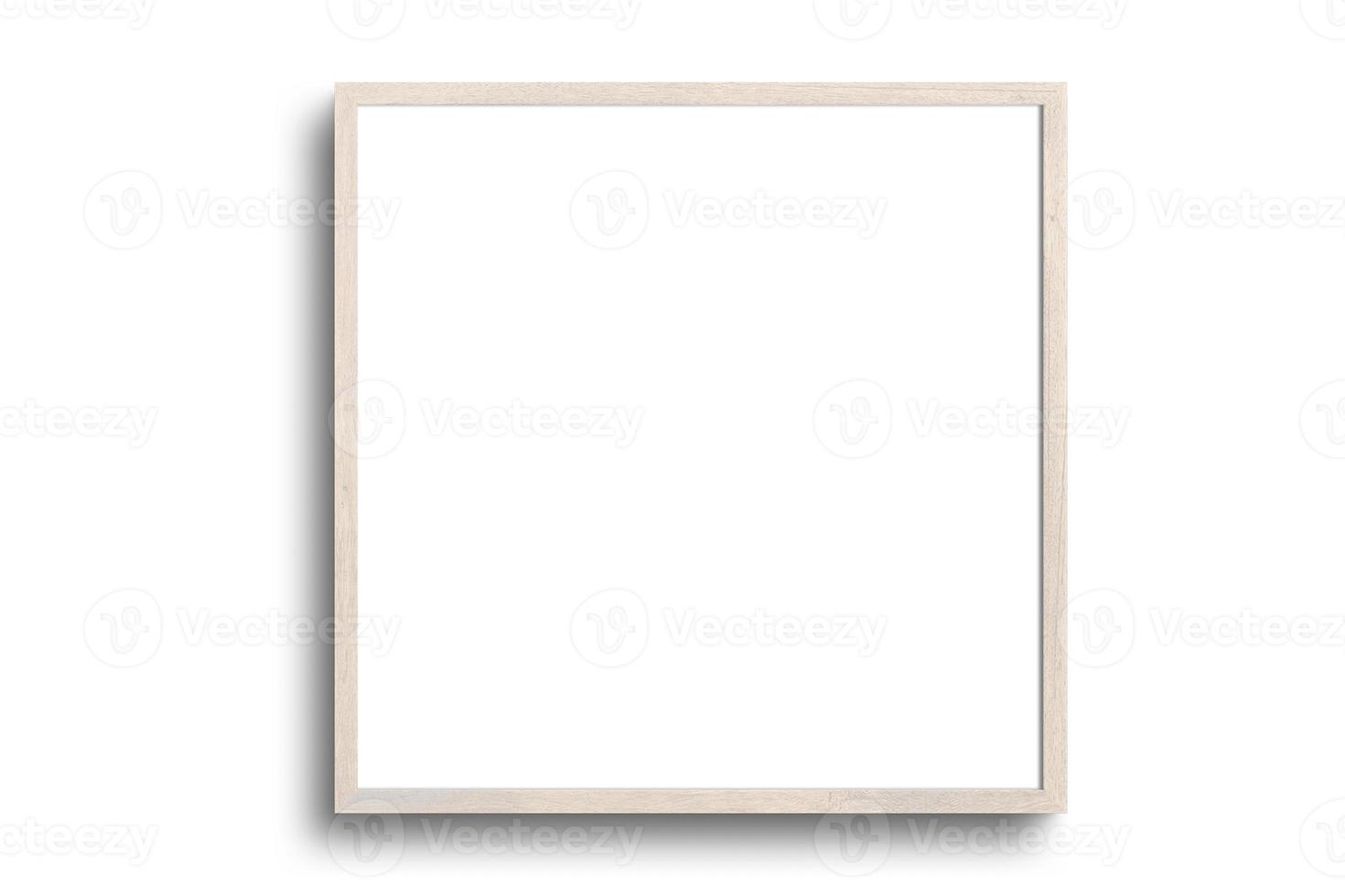 130 Beige square picture frame mockup isolated on a transparent background photo
