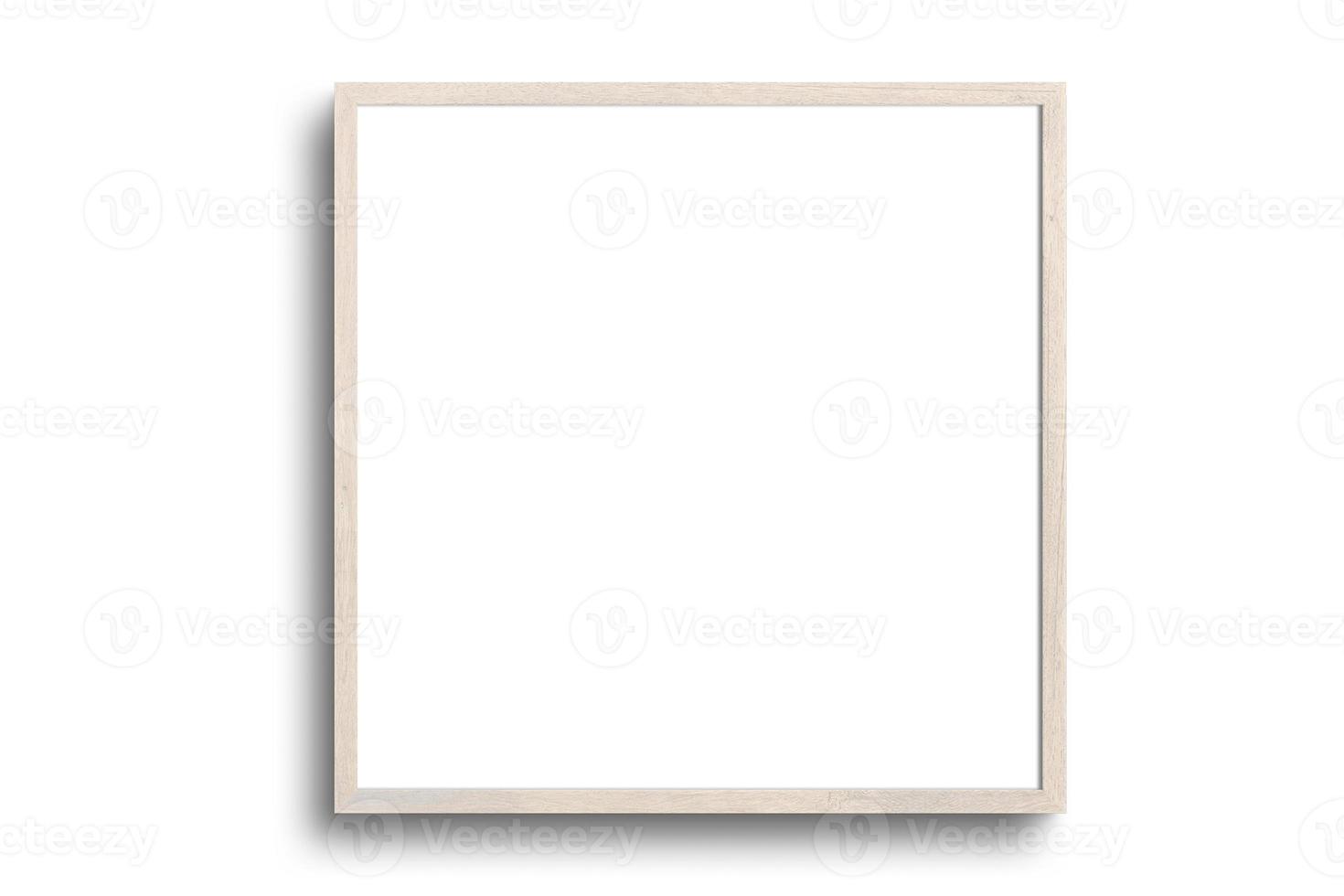 130 Beige square picture frame mockup isolated on a transparent background photo