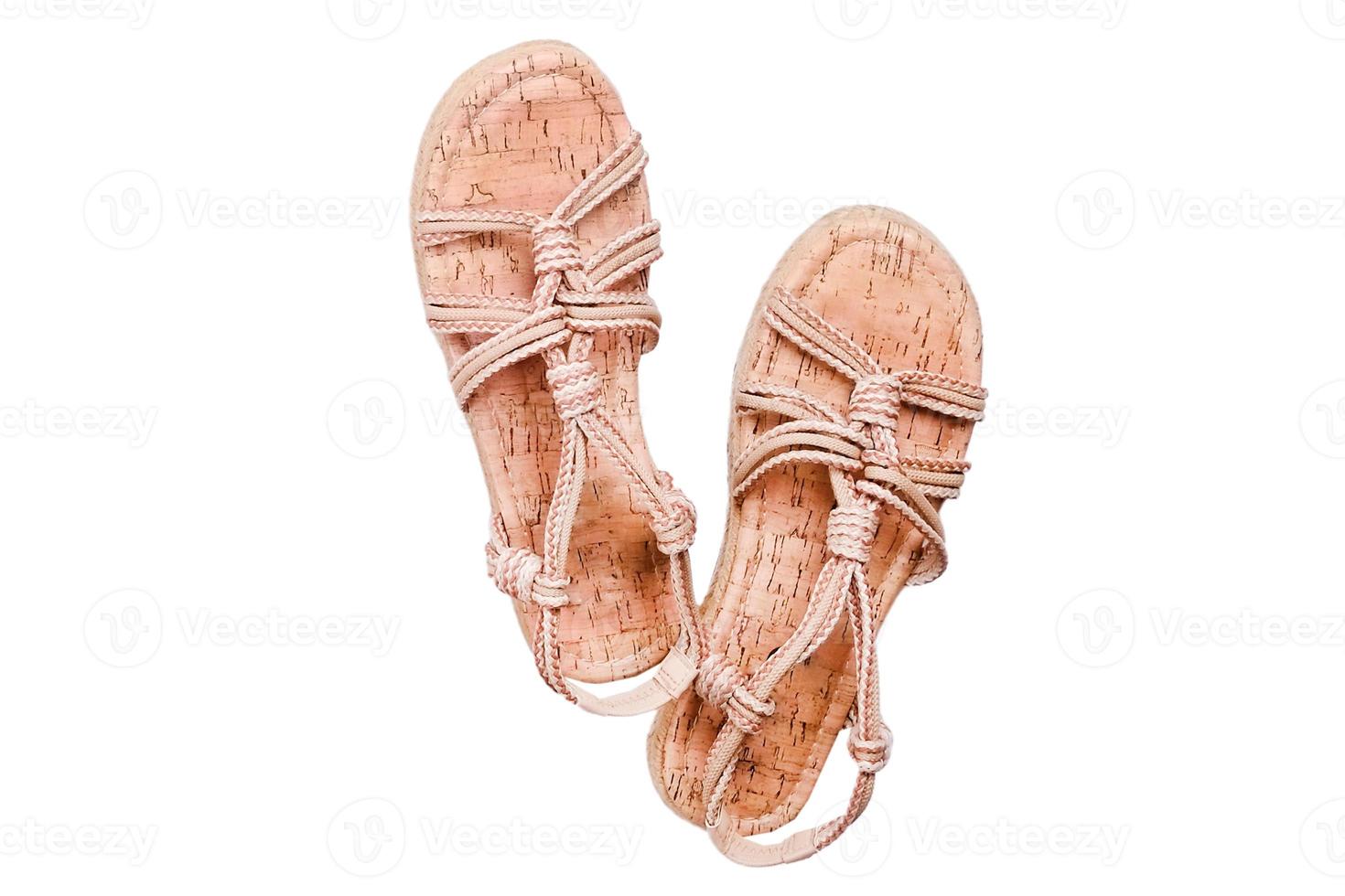 6312 Beige sandals isolated on a transparent background photo
