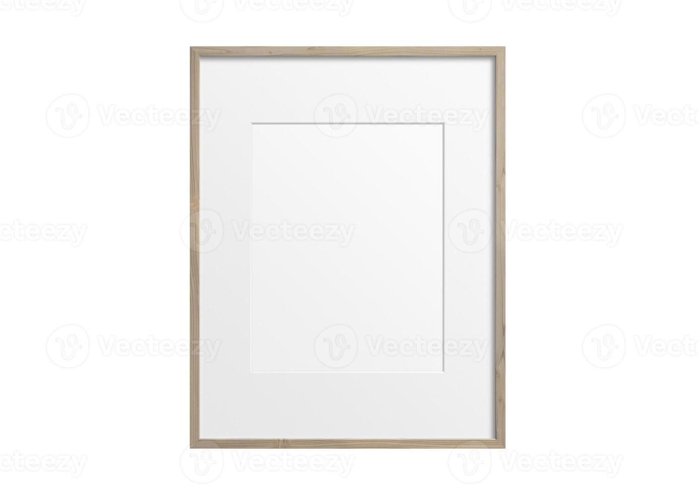 1413 Wooden portrait picture mockup isolated on a transparent background photo