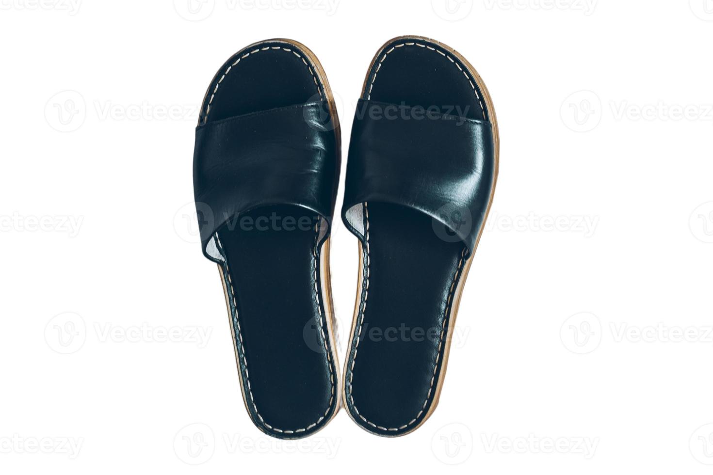6115 Black sandals isolated on a transparent background photo