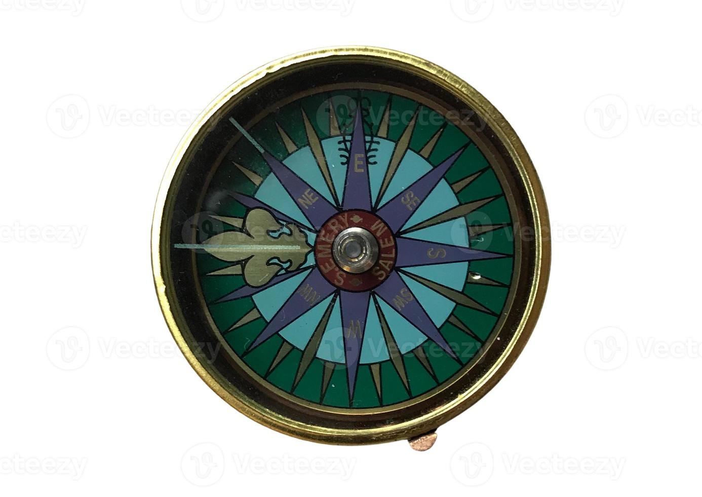 2695 Green compass isolated on a transparent background photo