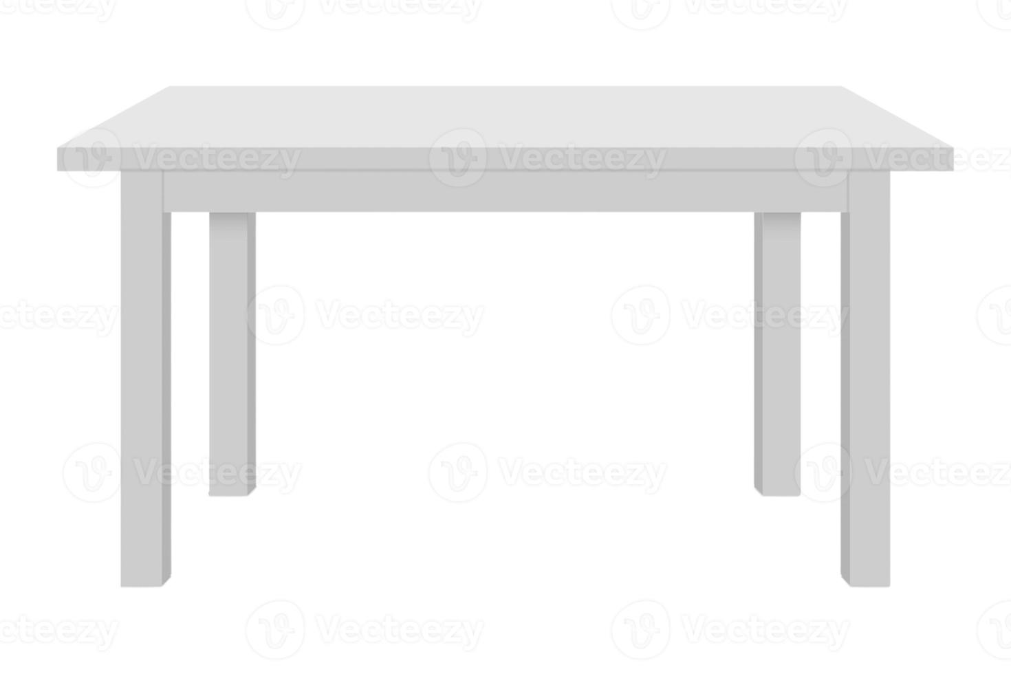 1105 White table isolated on a transparent background photo