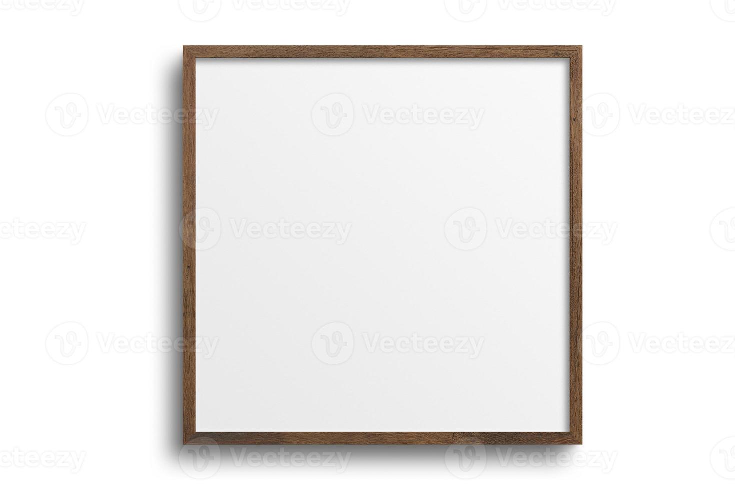 133 Brown square picture frame mockup isolated on a transparent background photo
