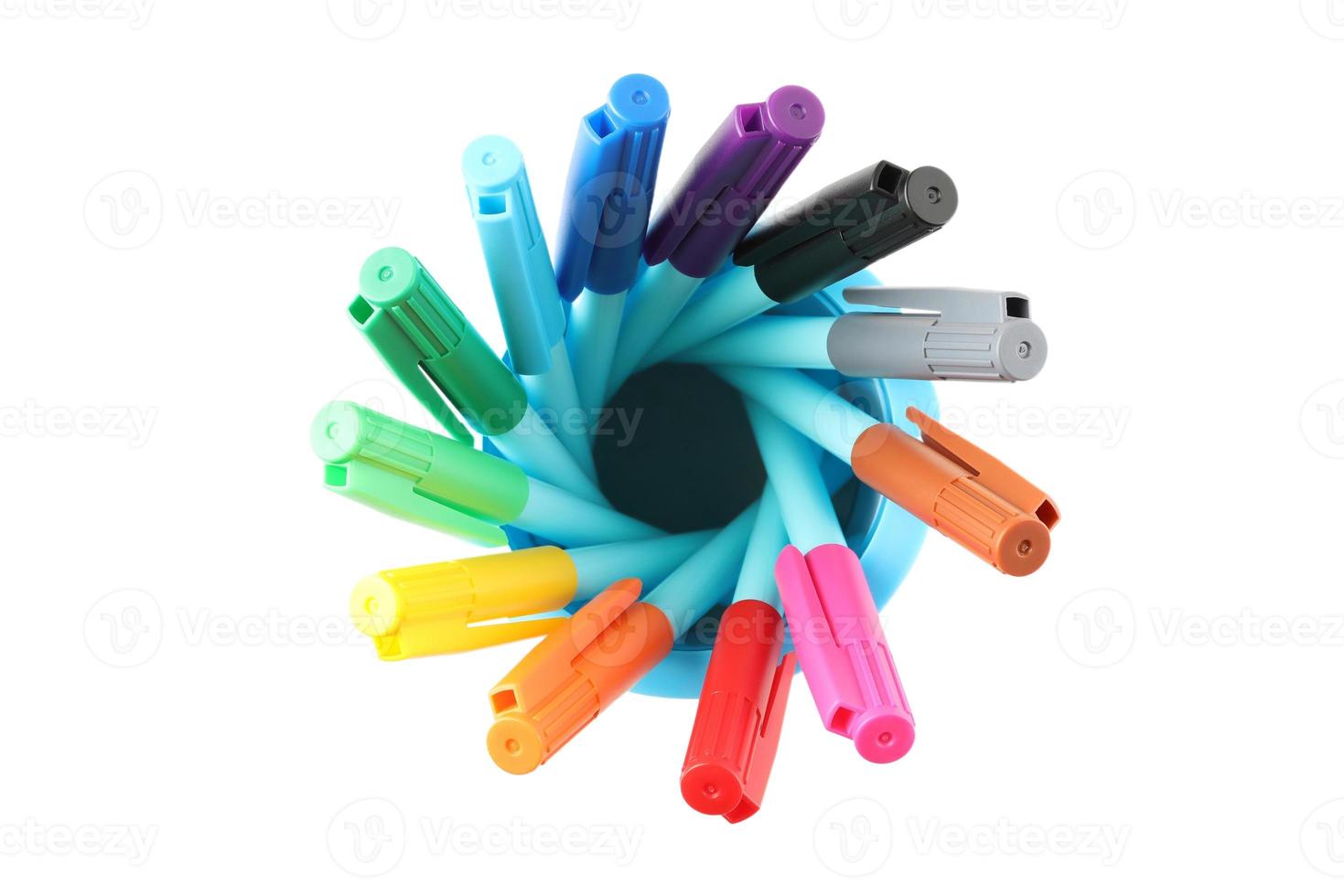 2921 Colored markers isolated on a transparent background photo
