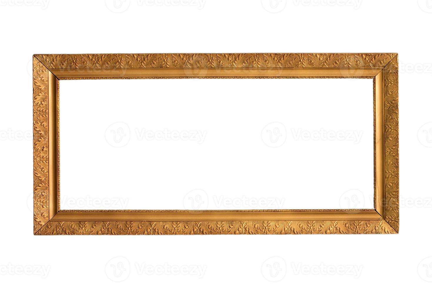 256 Golden landscape picture frame isolated on a transparent background photo