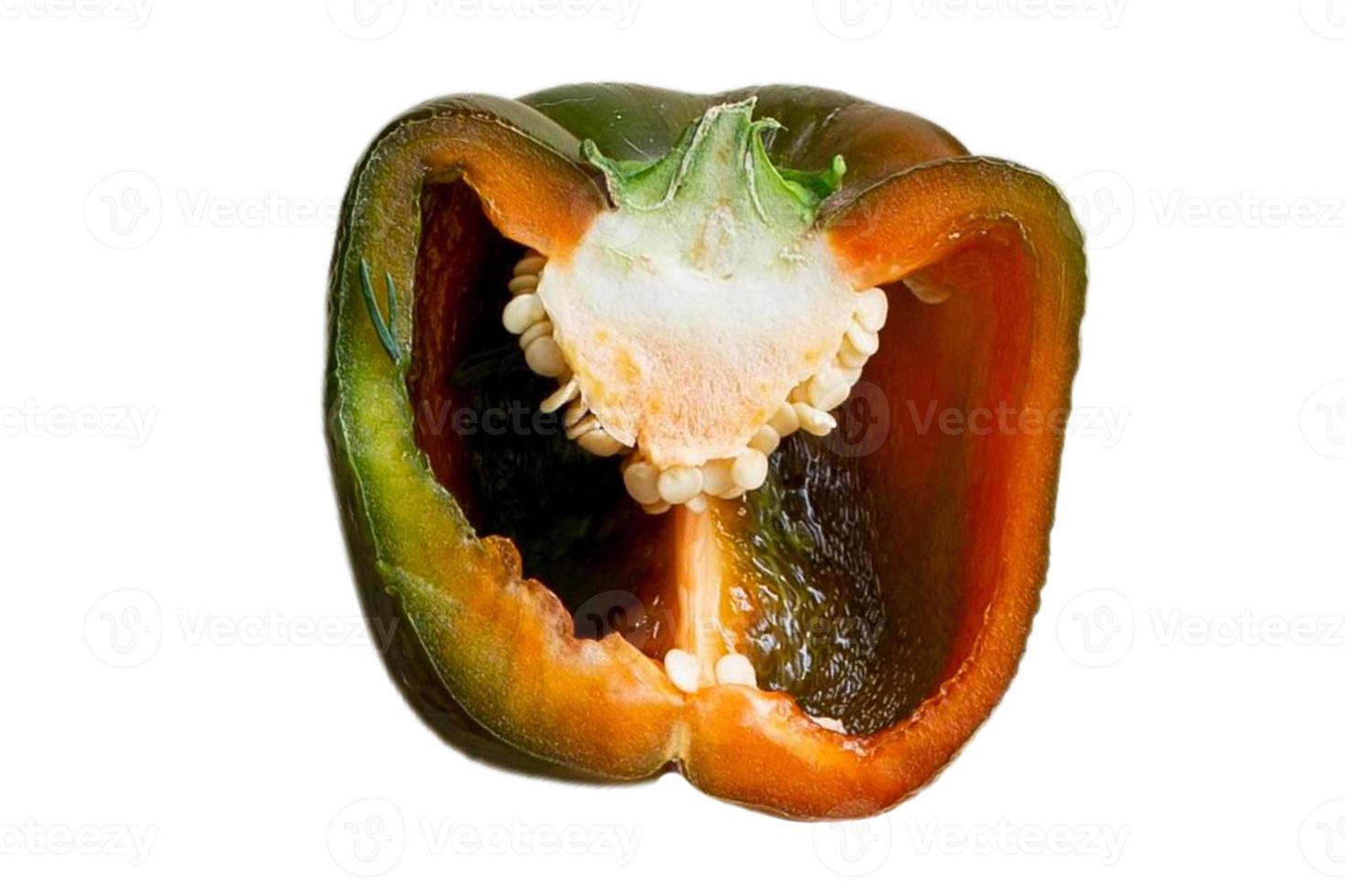 3563 Half green paprika isolated on a transparent background photo