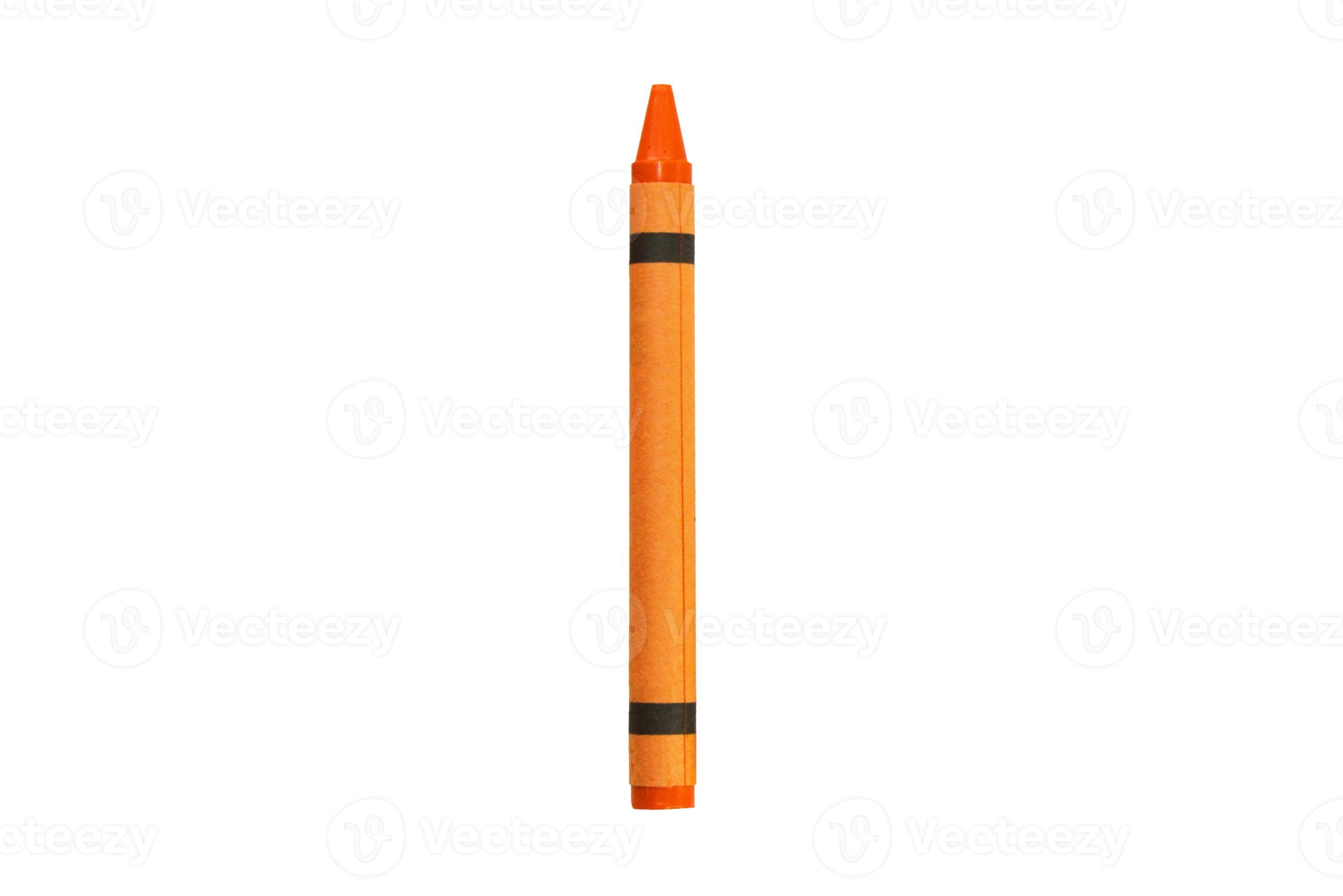 Siingle Orange Crayon Isolated On White Stock Photo - Download