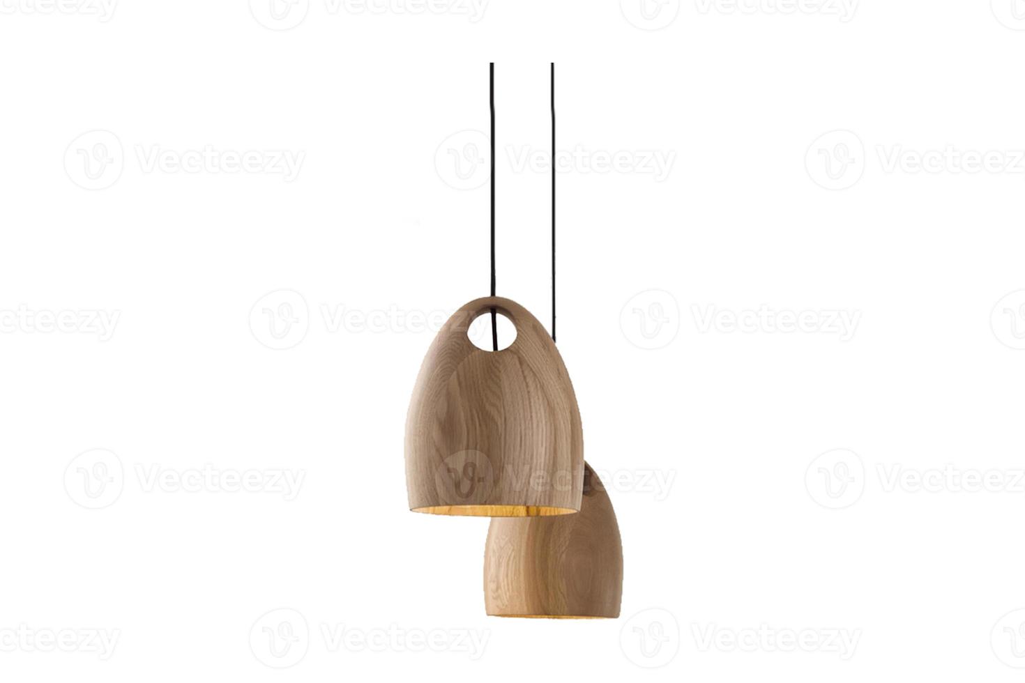 391 Wooden ceiling lamp isolated on a transparent background photo