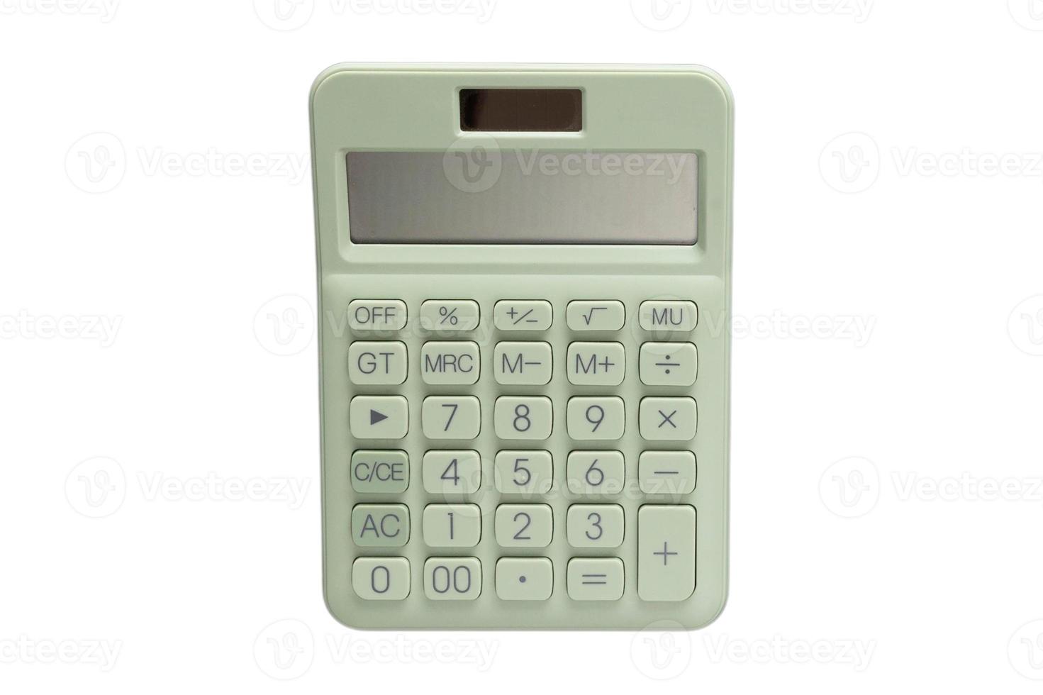 3332 Green calculator isolated on a transparent background photo