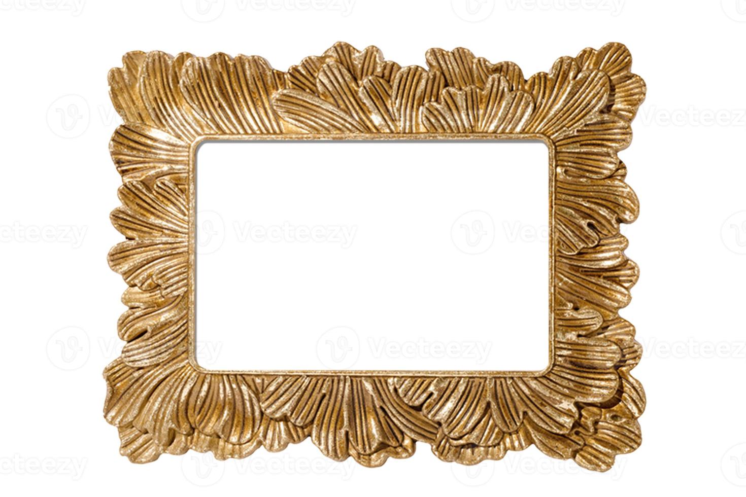 2395 Gold frame mockup isolated on a transparent background photo