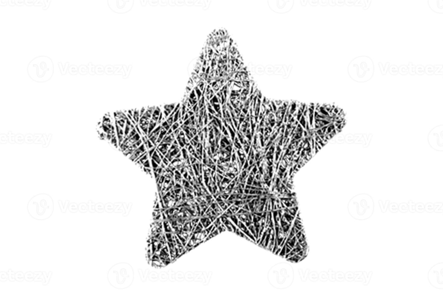 4677 Silver christmas star isolated on a transparent background photo