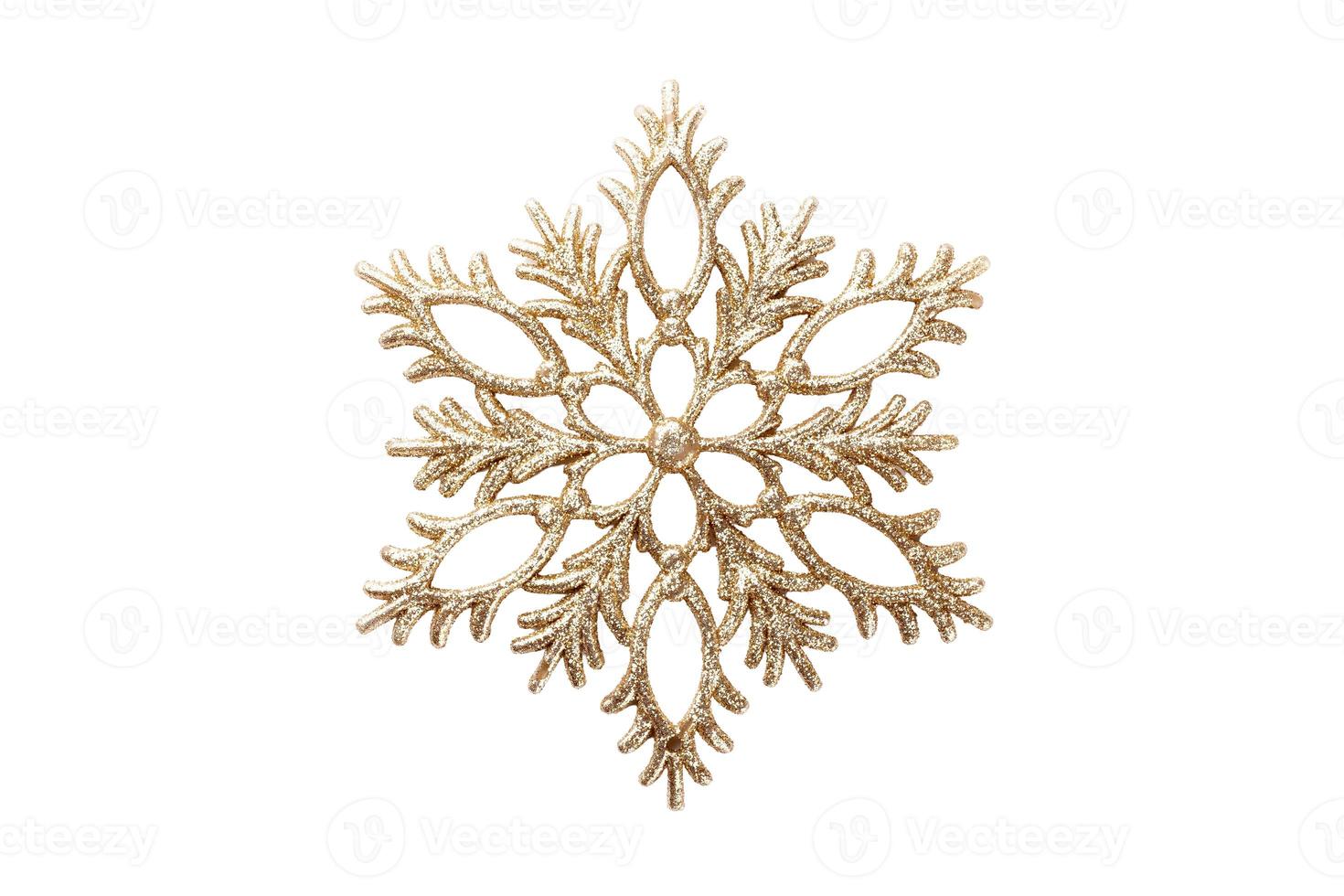 6752 Gold snowflake isolated on a transparent background photo