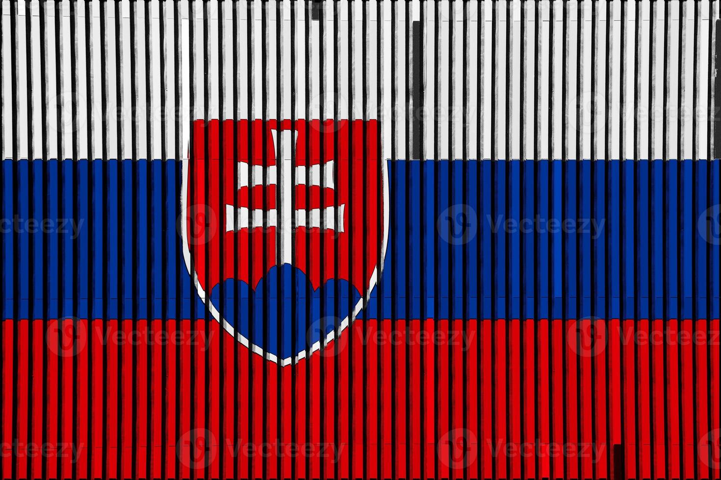 Flag of Slovakia on a textured background. Concept collage. photo