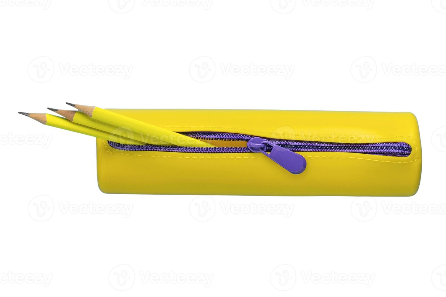 3006 Yellow pencil case isolated on a transparent background photo