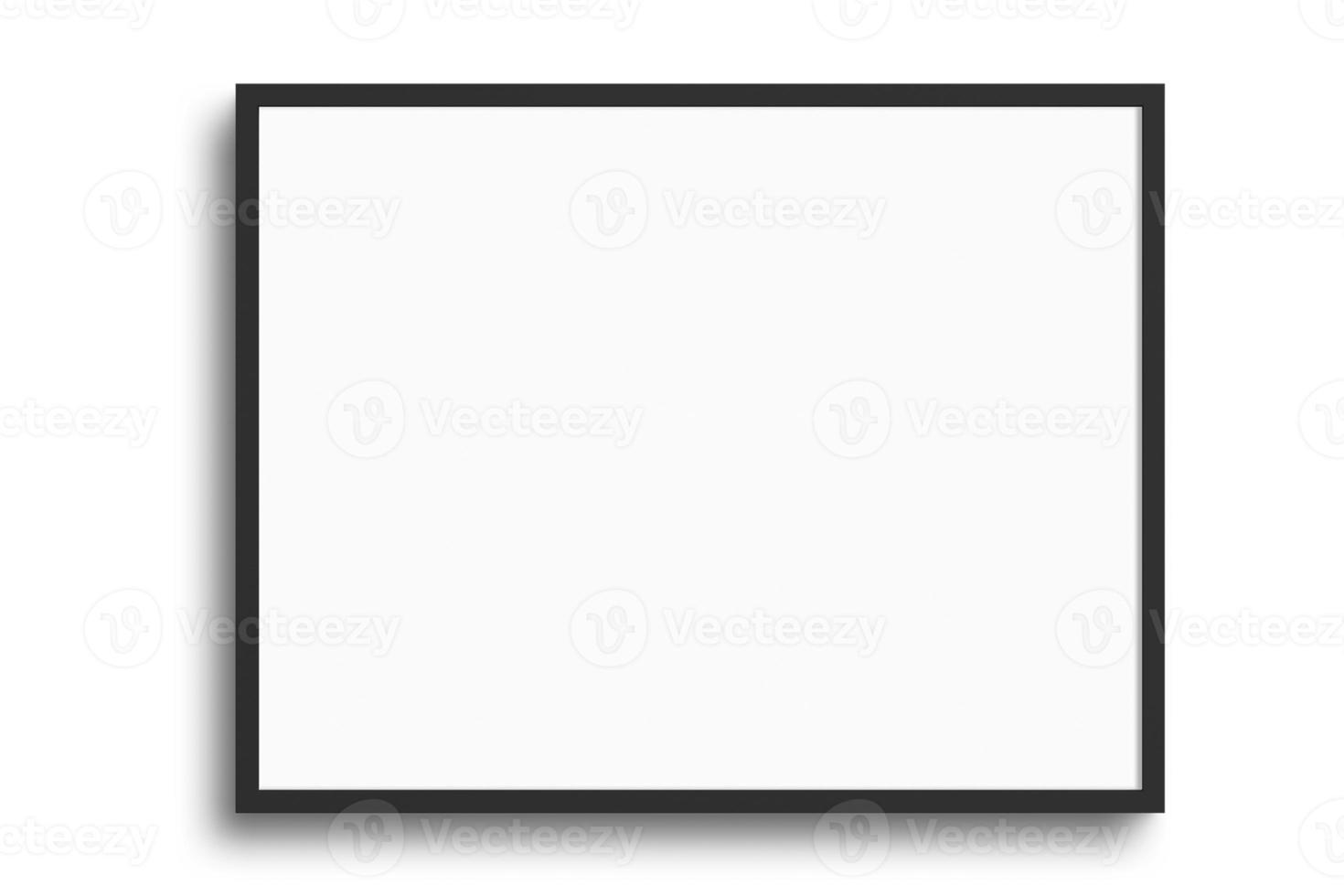 123 Black landscape picture frame mockup isolated on a transparent background photo