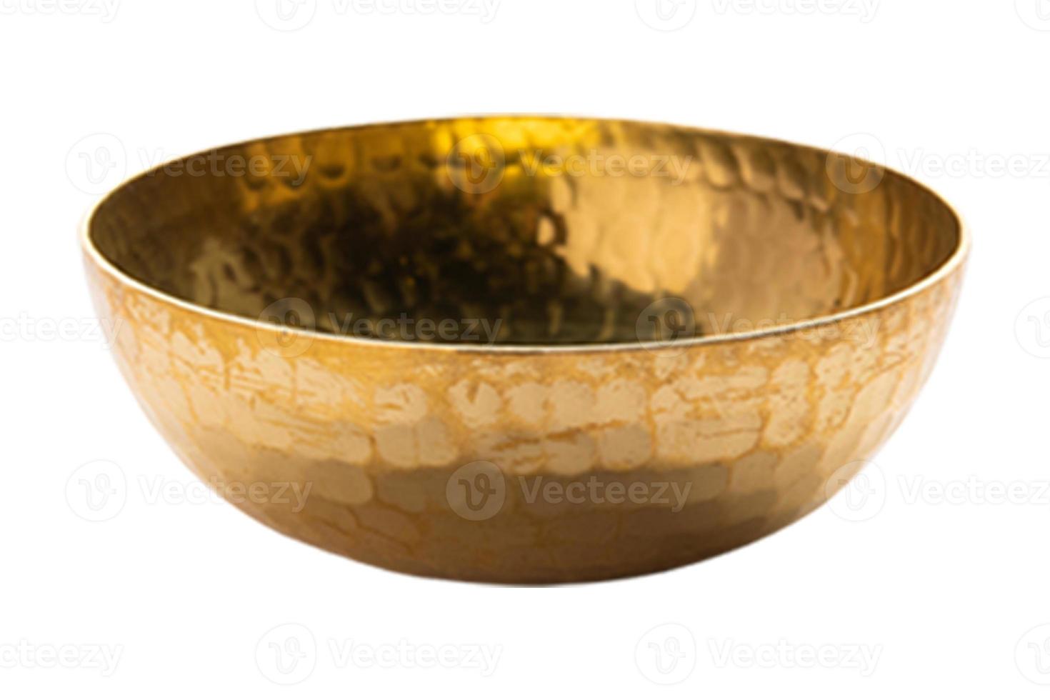 4863 Golden bowl tableware isolated on a transparent background photo