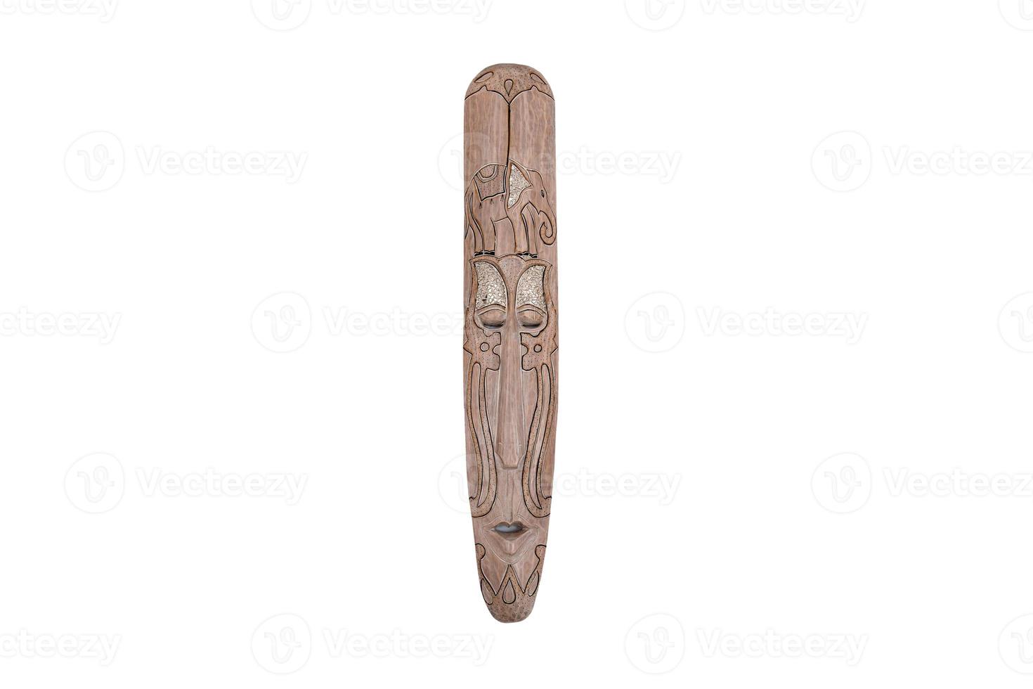 7475 Brown face sculpture isolated on a transparent background photo