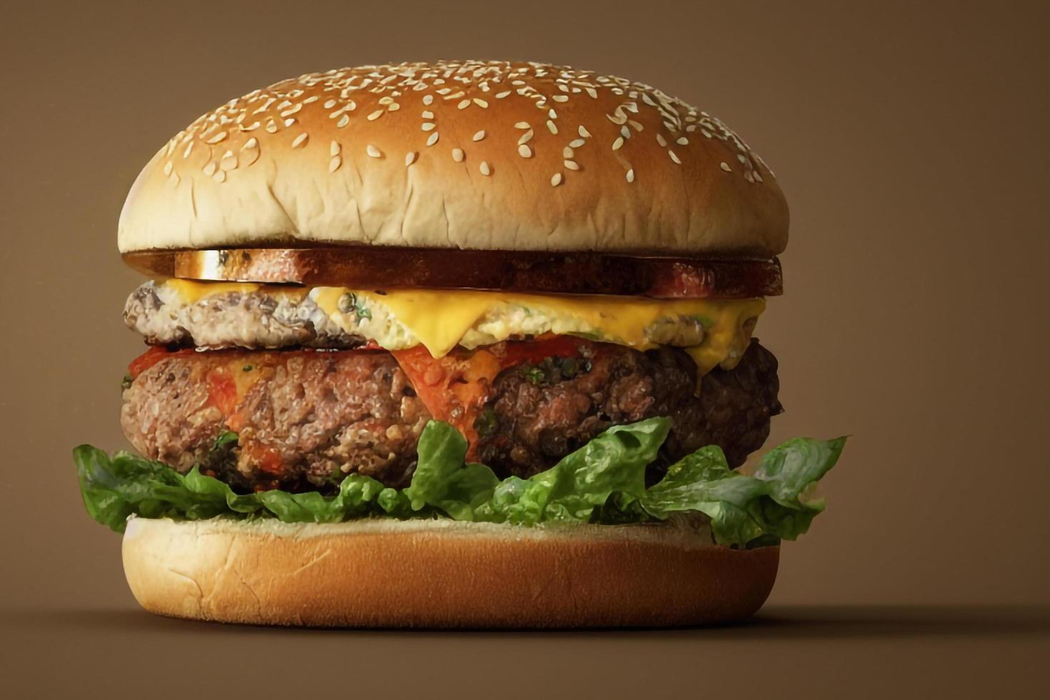 homemade tasty burgers on wood table. Selective focus photo