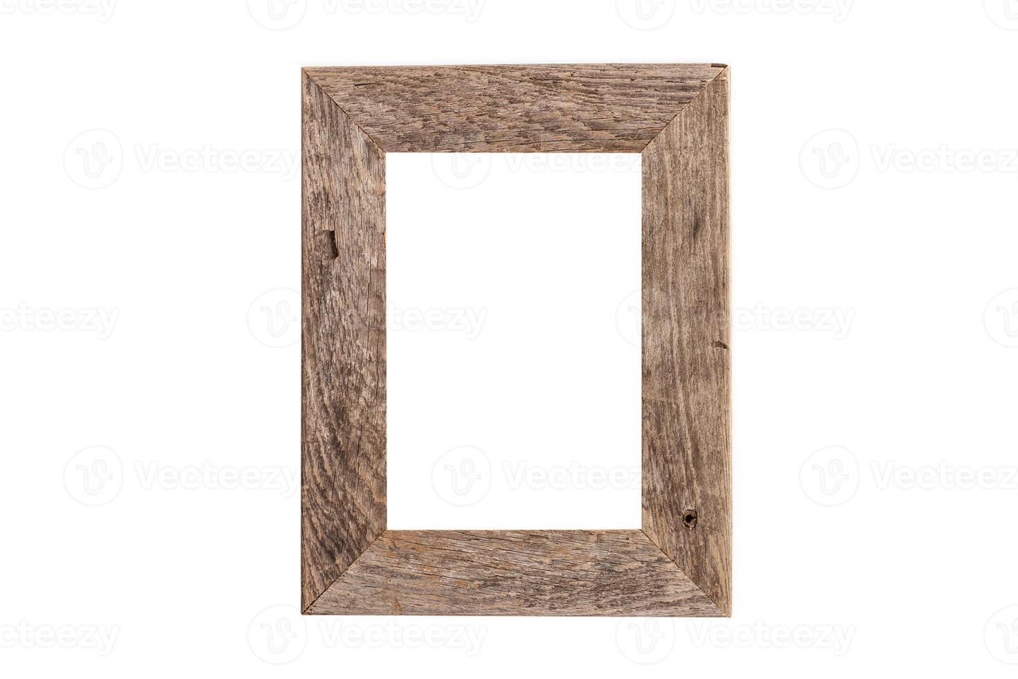 675 Brown wooden frame mockup isolated on a transparent background photo