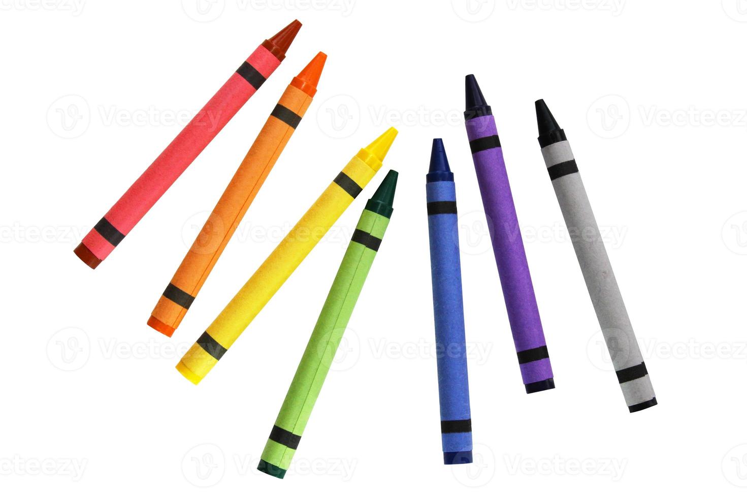 3414 Colored crayons isolated on a transparent background photo