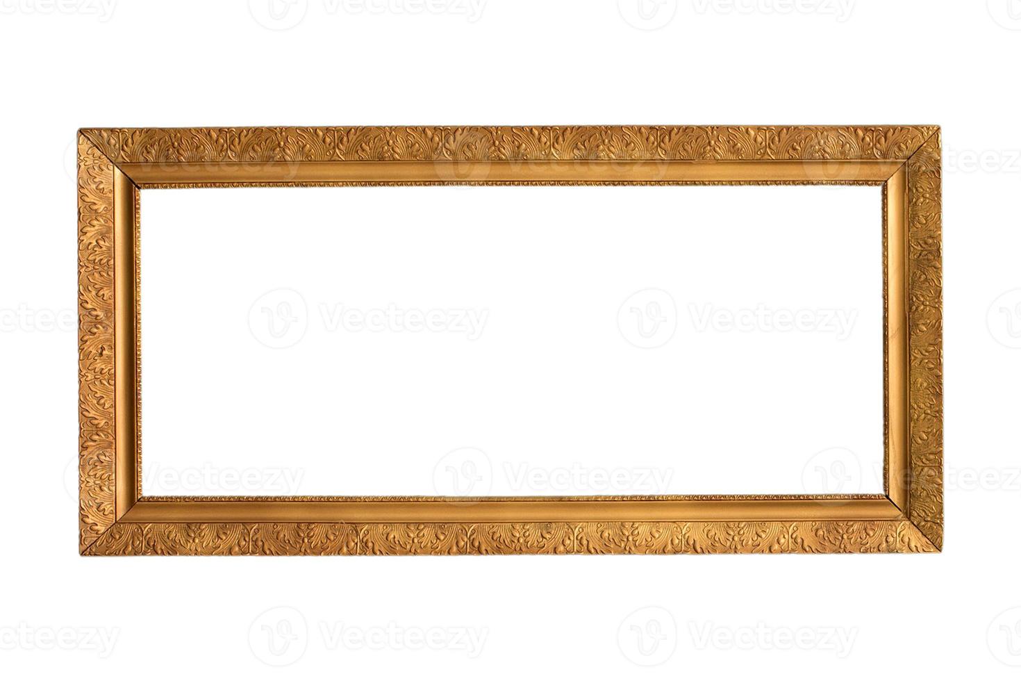 256 Golden landscape picture frame isolated on a transparent background photo