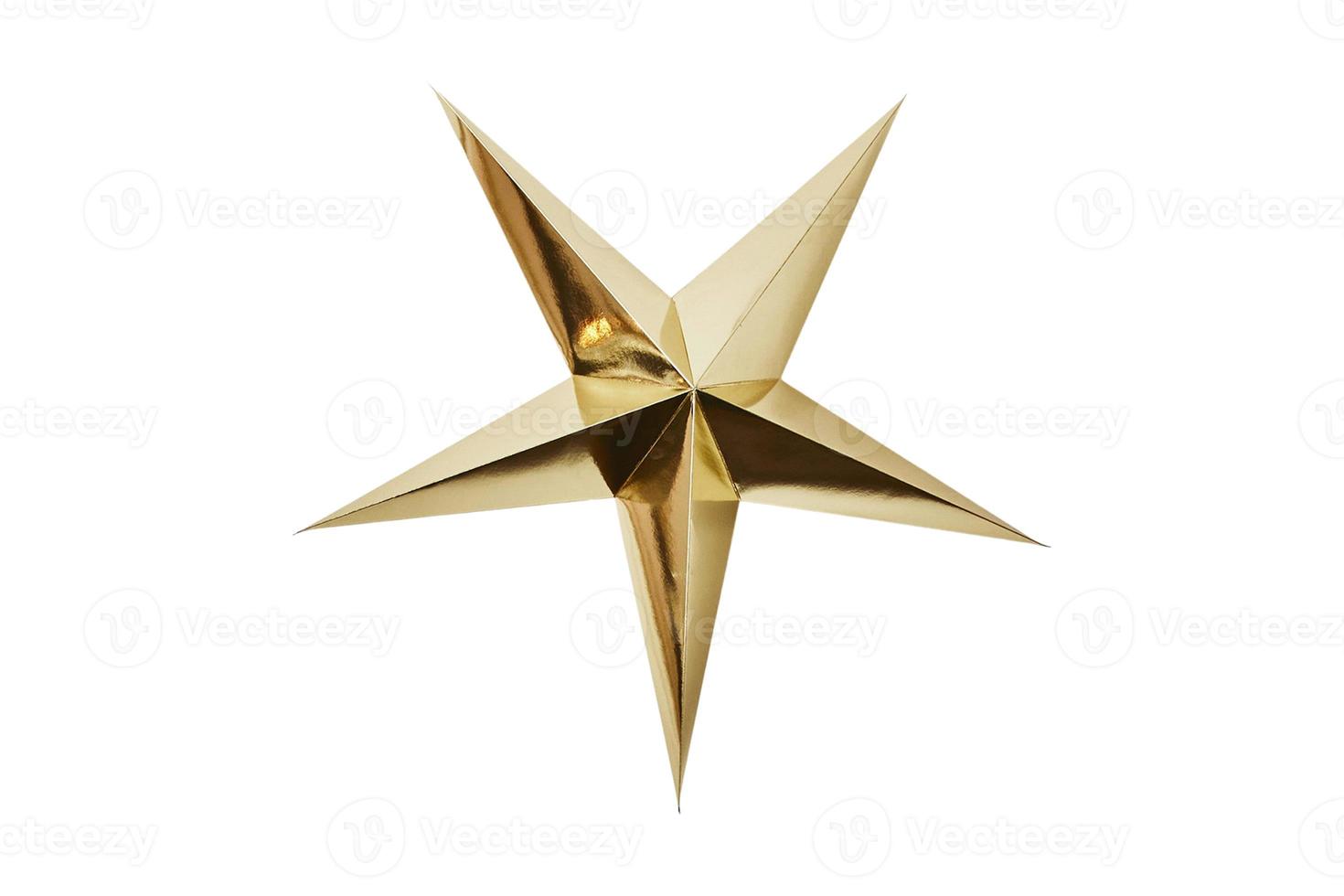 530 Golden christmas star isolated on a transparent background photo