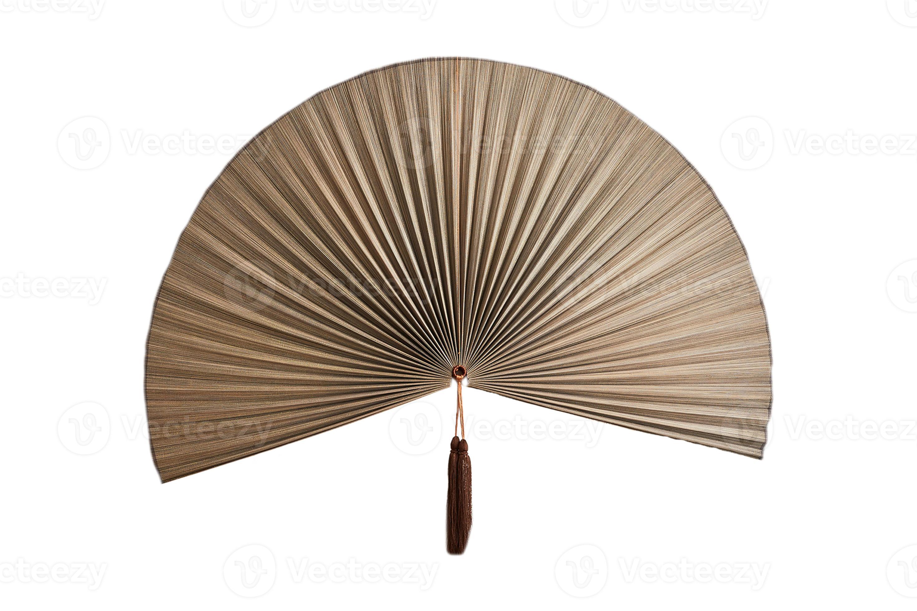 138 Japanese hand fan with tassel isolated on a transparent background