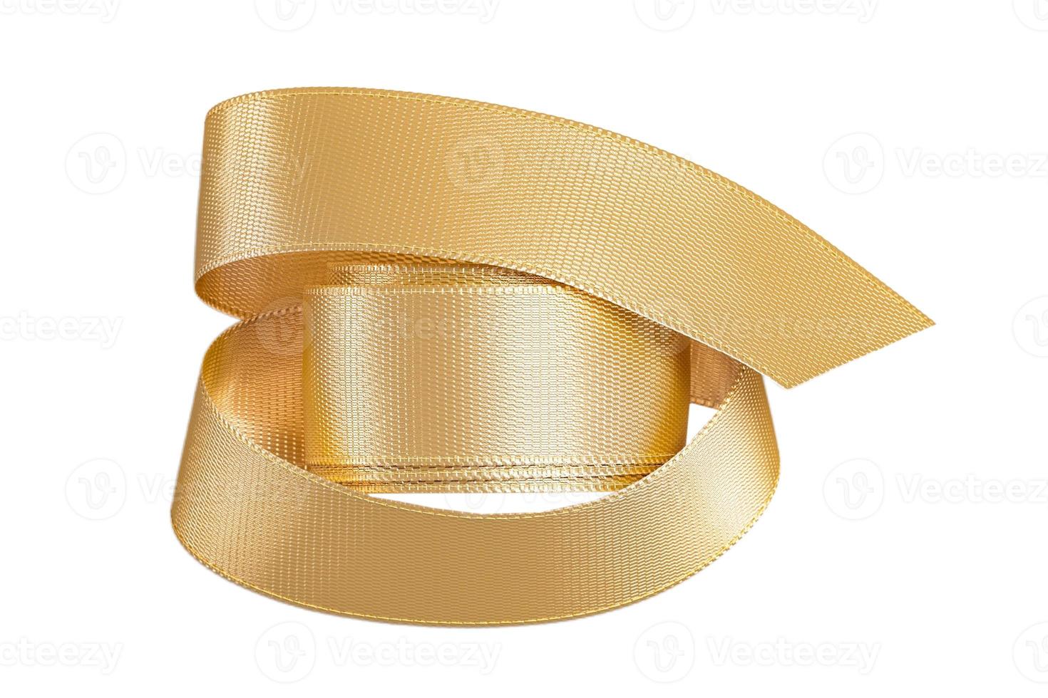 6989 Gold ribbon isolated on a transparent background photo