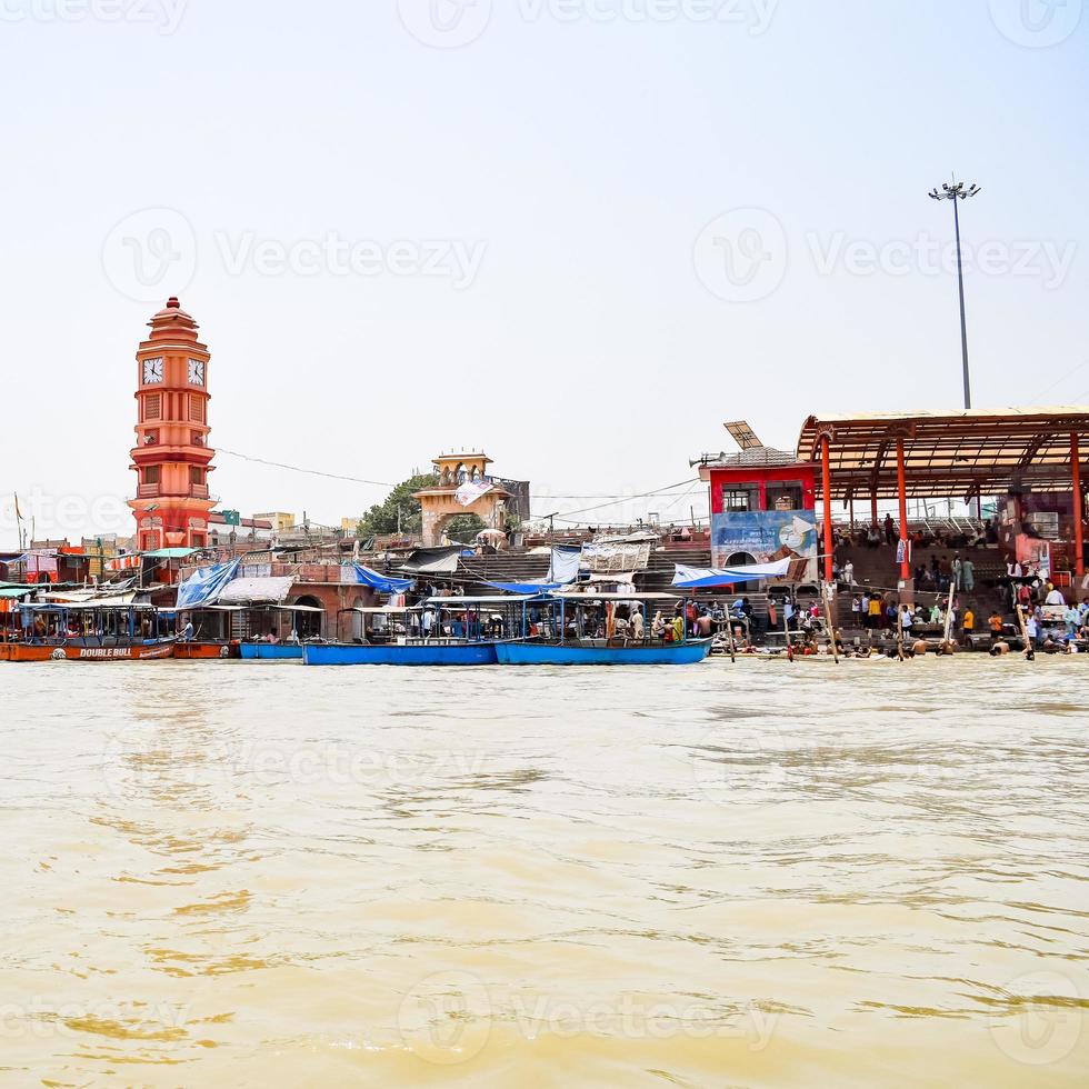 Ganga as seen in Garh Mukteshwar, Uttar Pradesh, India, River Ganga is believed to be the holiest river for Hindus, A view of Garh Ganga Brij ghat which is very famous religious place for Hindus photo