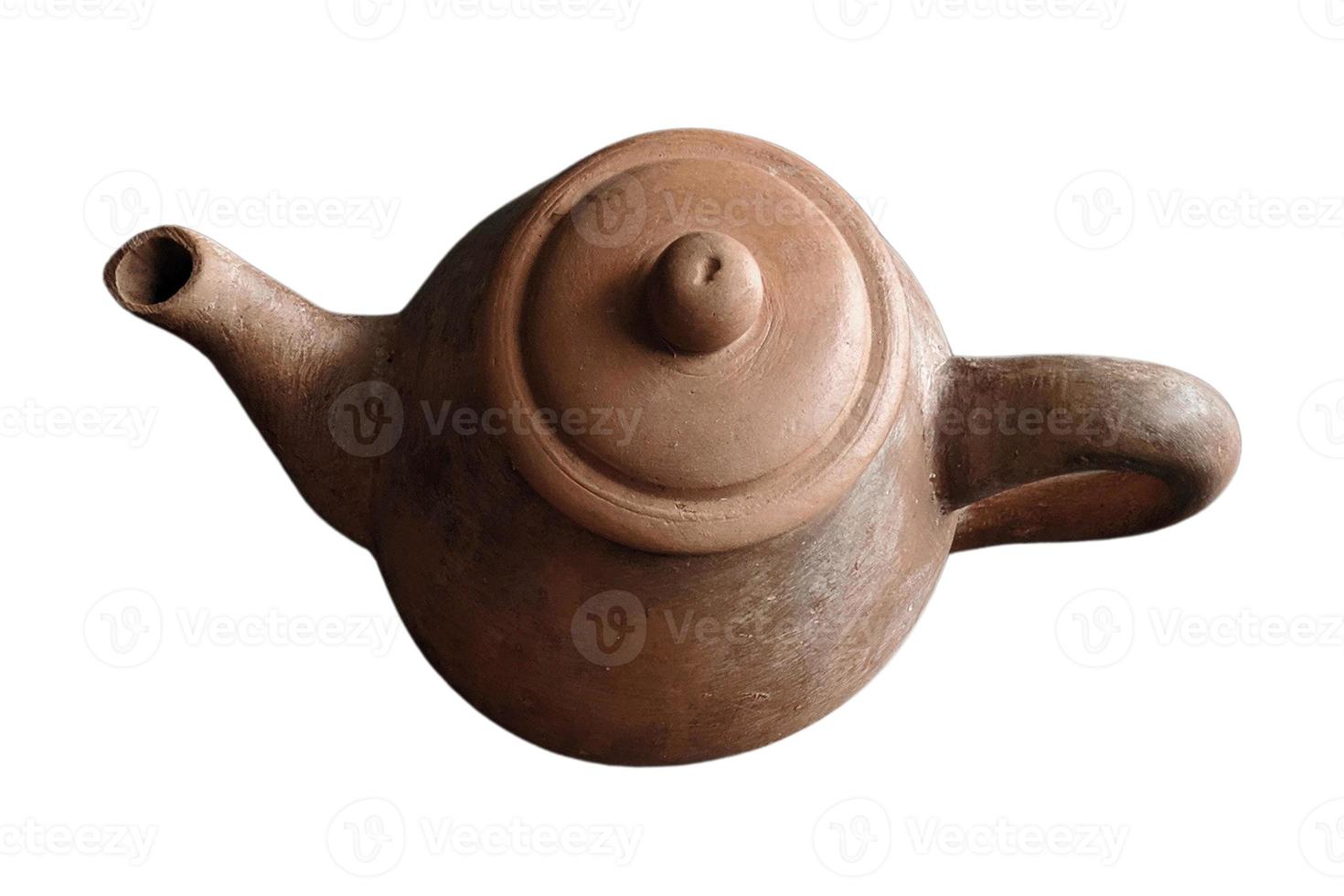 5023 Clay teapot isolated on a transparent background photo