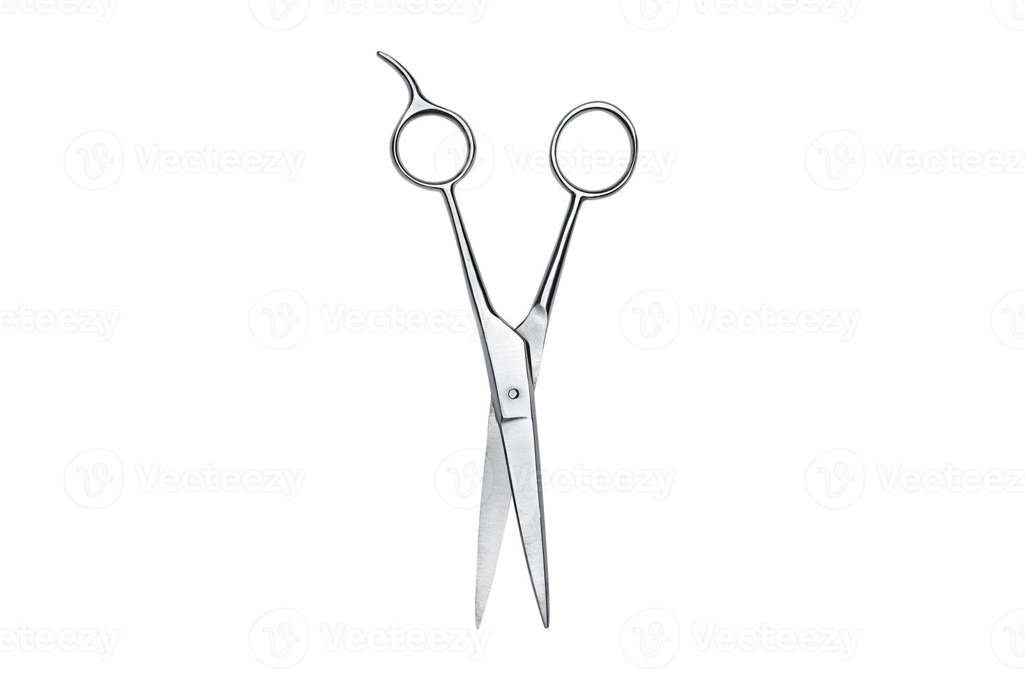 6966 Silver scissors isolated on a transparent background photo